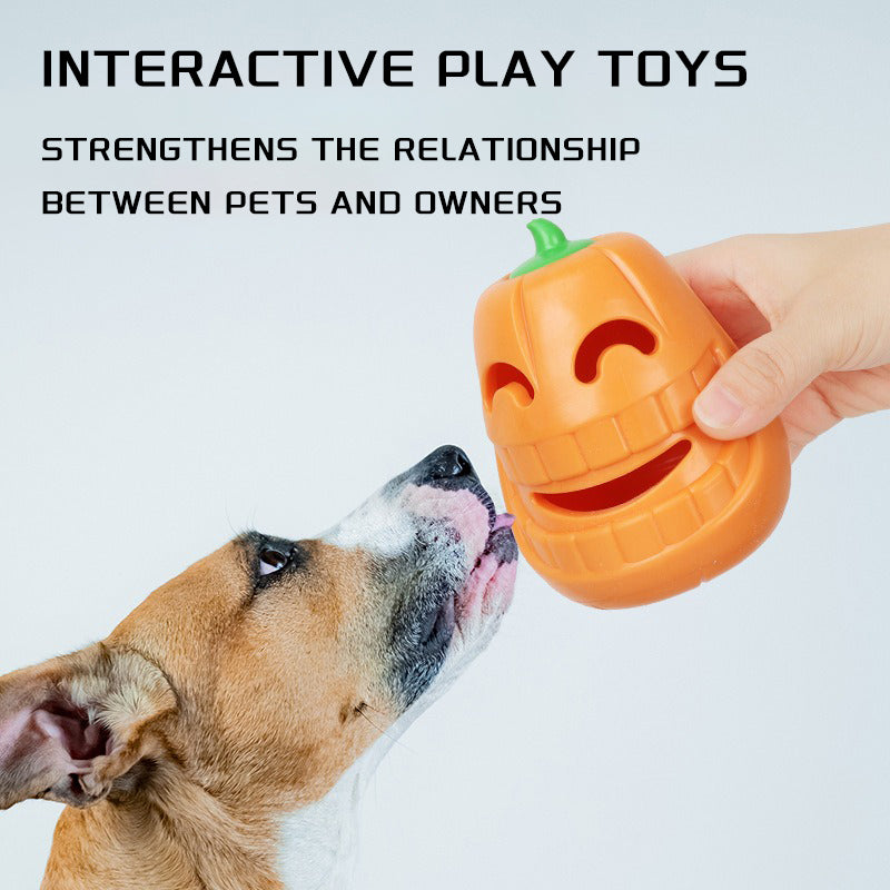 Interactive Dog Chew Toy Halloween Pumpkin Shaped, Treat - Dispensing Funnel Toy For All Breed Sizes, Durable Thermoplastic Rubber Pet Puzzle Toy For Teething And Boredom - 5 - CJ