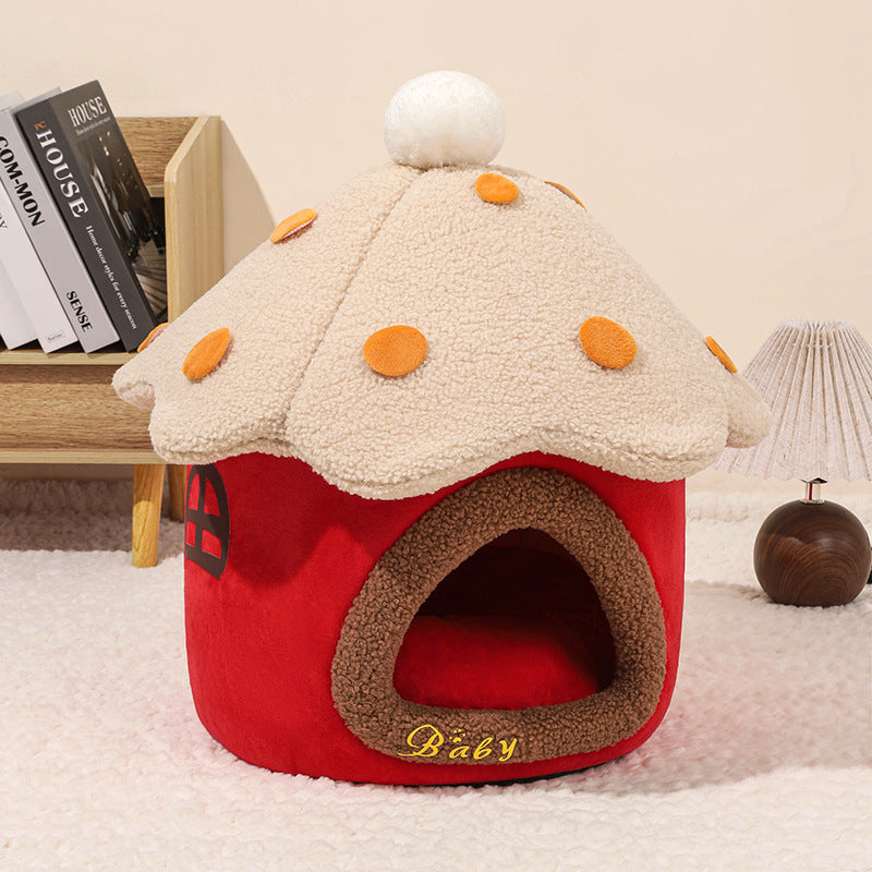 Removable Mushroom House Cat Nest Pet House Puppy - 0 - CJ