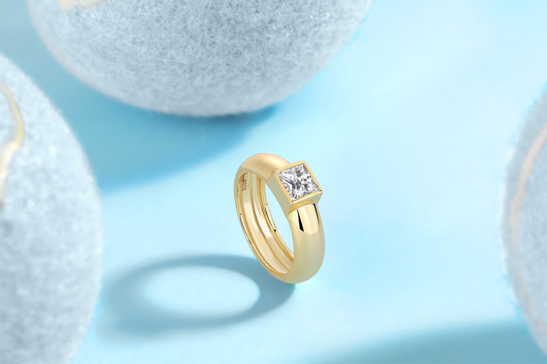 1Square Diamond Ring Wedding Ring Luxury Fashion Set Moissanite Silver Ring Prohibit Tk Sales - 5 - CJ