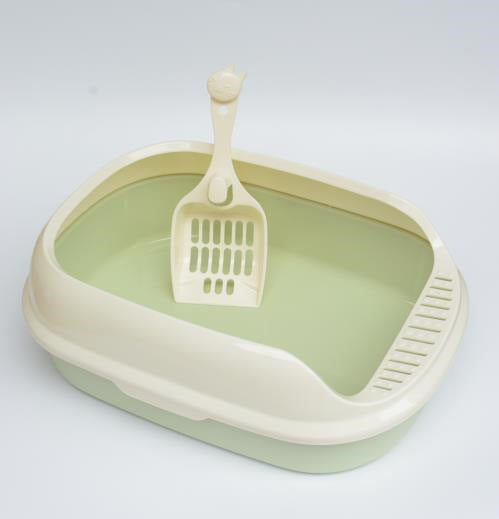Pet Cat Litter Box With Shovel High - side Polyester Cat Litter Box - 0 - CJ - Matcha - 40x29x13.5cm - CJMY121661103CX