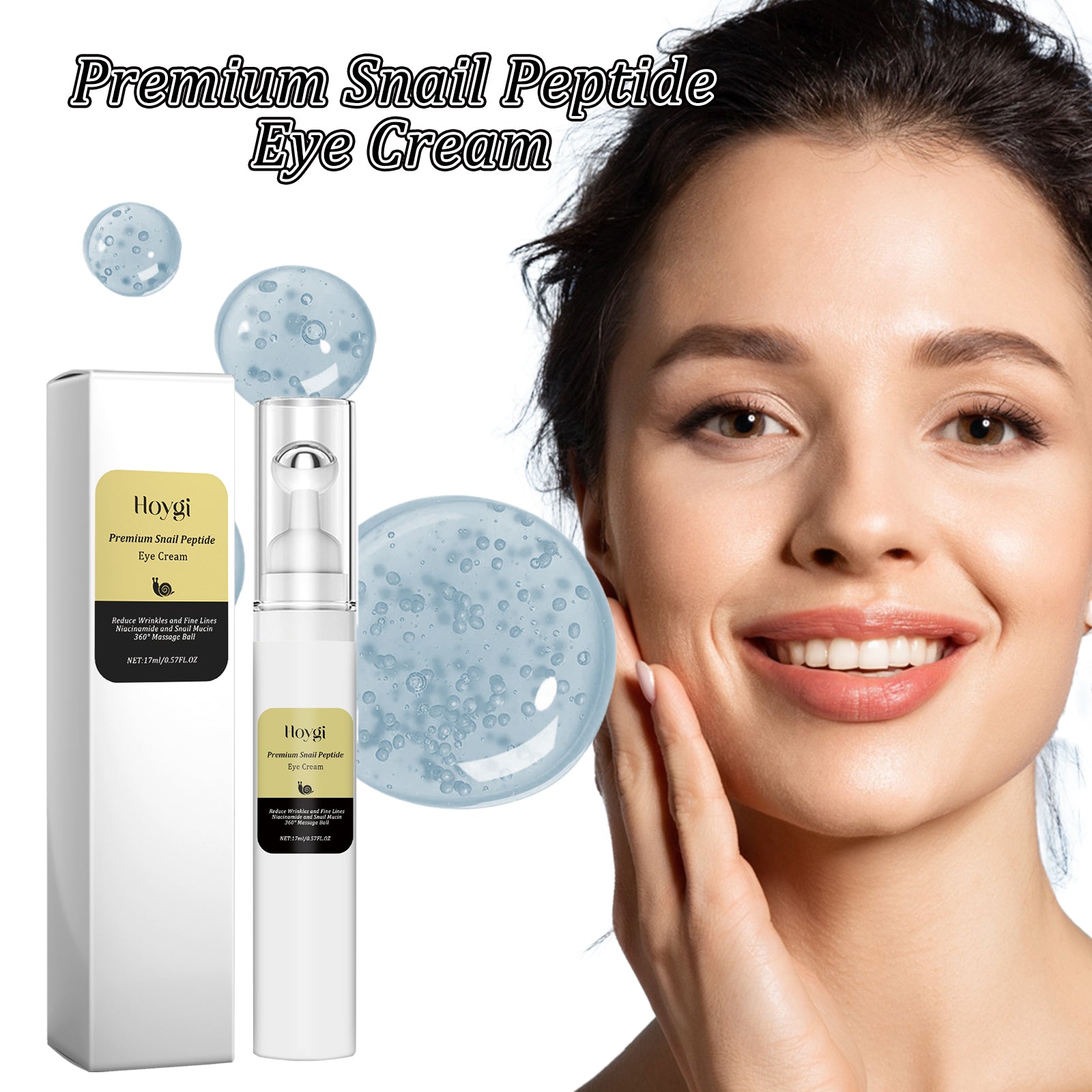 Hoygi Snail Peptide Eye Cream Firms And Fades Puffiness And Fine Lines Eye Roller Massage Eye Cream - 5 - CJ