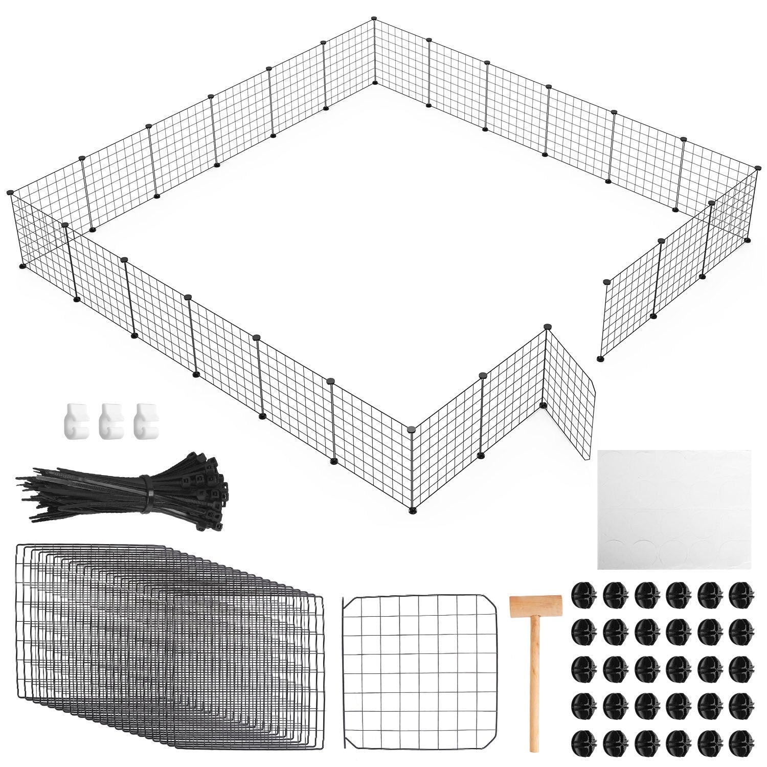 1Pc Small Animal Playpen With Door Dog Metal Playpen Small Medium Kitten Puppy Guinea Pig Rabbit Kennel Small Animal Cage Metal Wire Fence For Indoor Outdoor Yard Camping - 5 - CJ