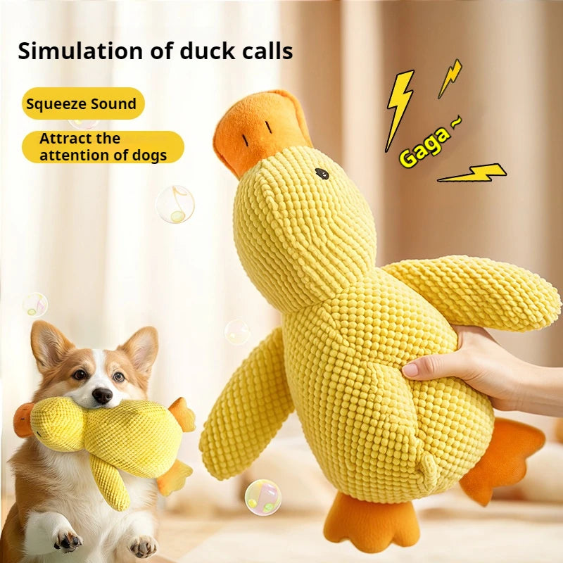 Pet Plush Toy Dog Calming Duck Stuffed Duck Toys Chew Toy Squeaky For Puppy Pet Teeth Cleaning Chew Pillow Toy Pet Supplies - 5 - CJ