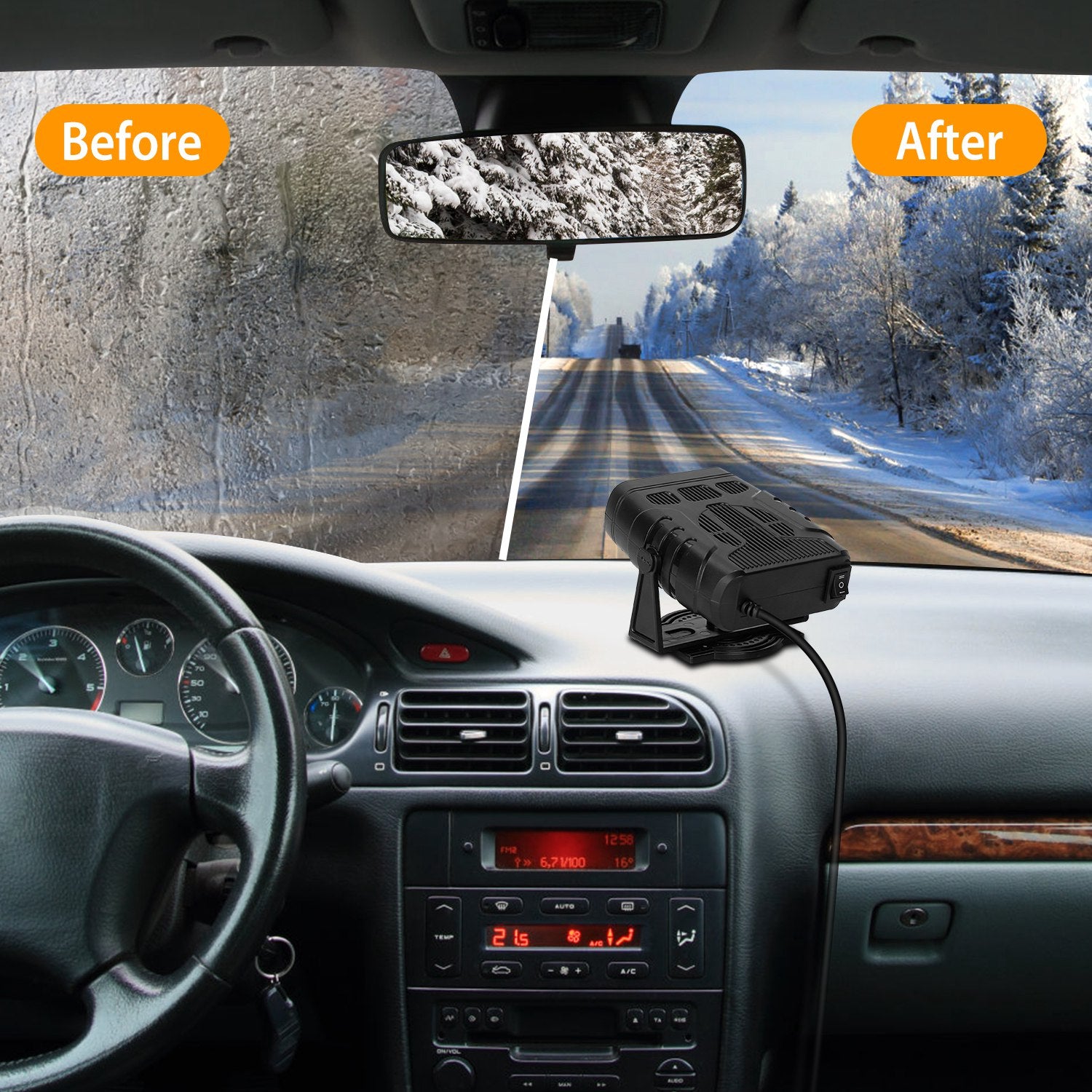 24V 200W Or 12V 120W Portable Car Heater Heating Fan 2 In 1 Defroster Demister Windshield Heater Automotive Cooling Fan - 5.0 - CJ