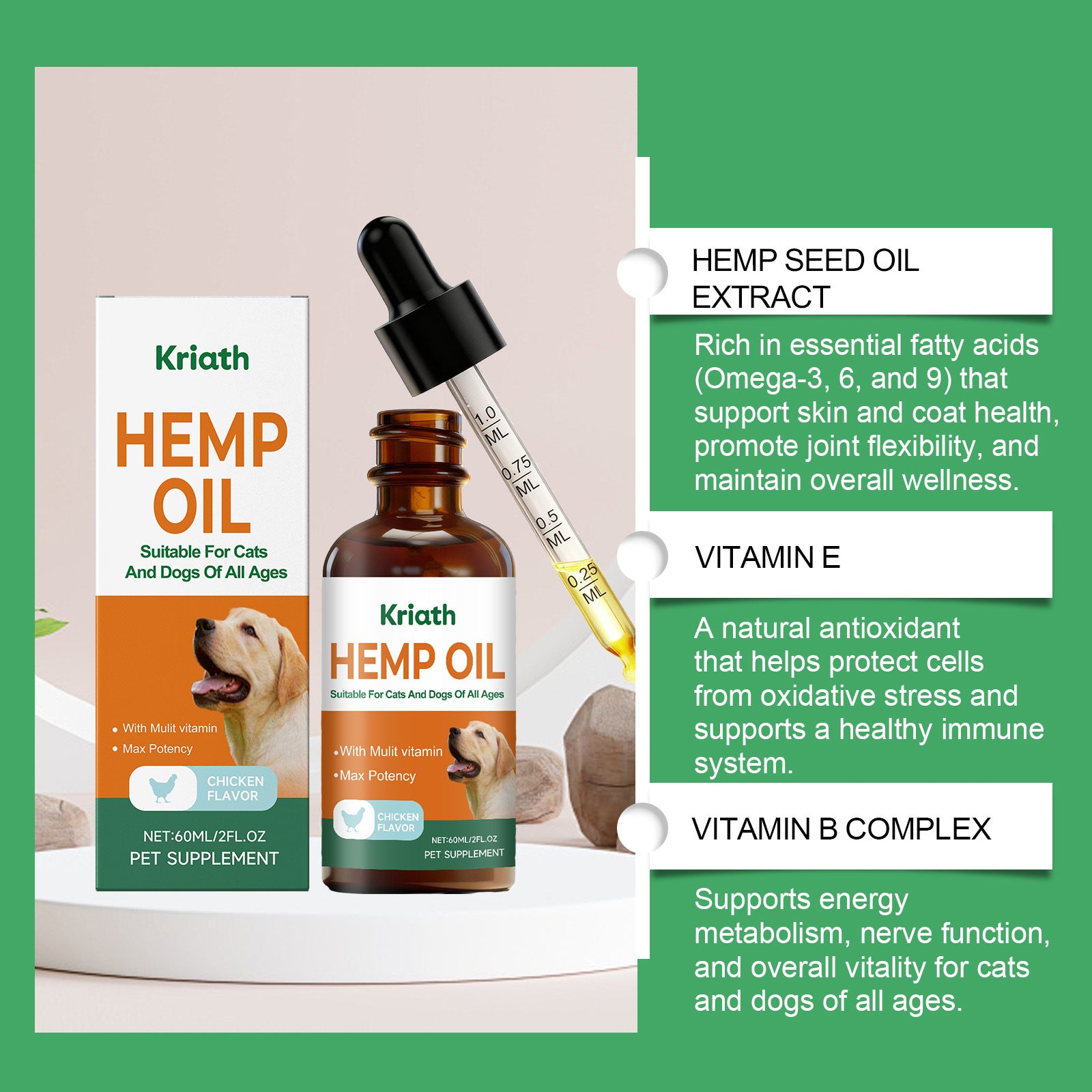 Cat And Dog Hemp Seed Oil Vitality Drops - 0 - CJ