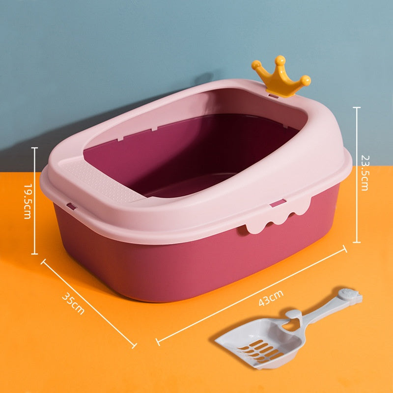 Crown Litter Box Oversized Full Semi - enclosed - 0 - CJ - Cherry Blossom Small Size - Extra Large Space - CJYD194357602BY
