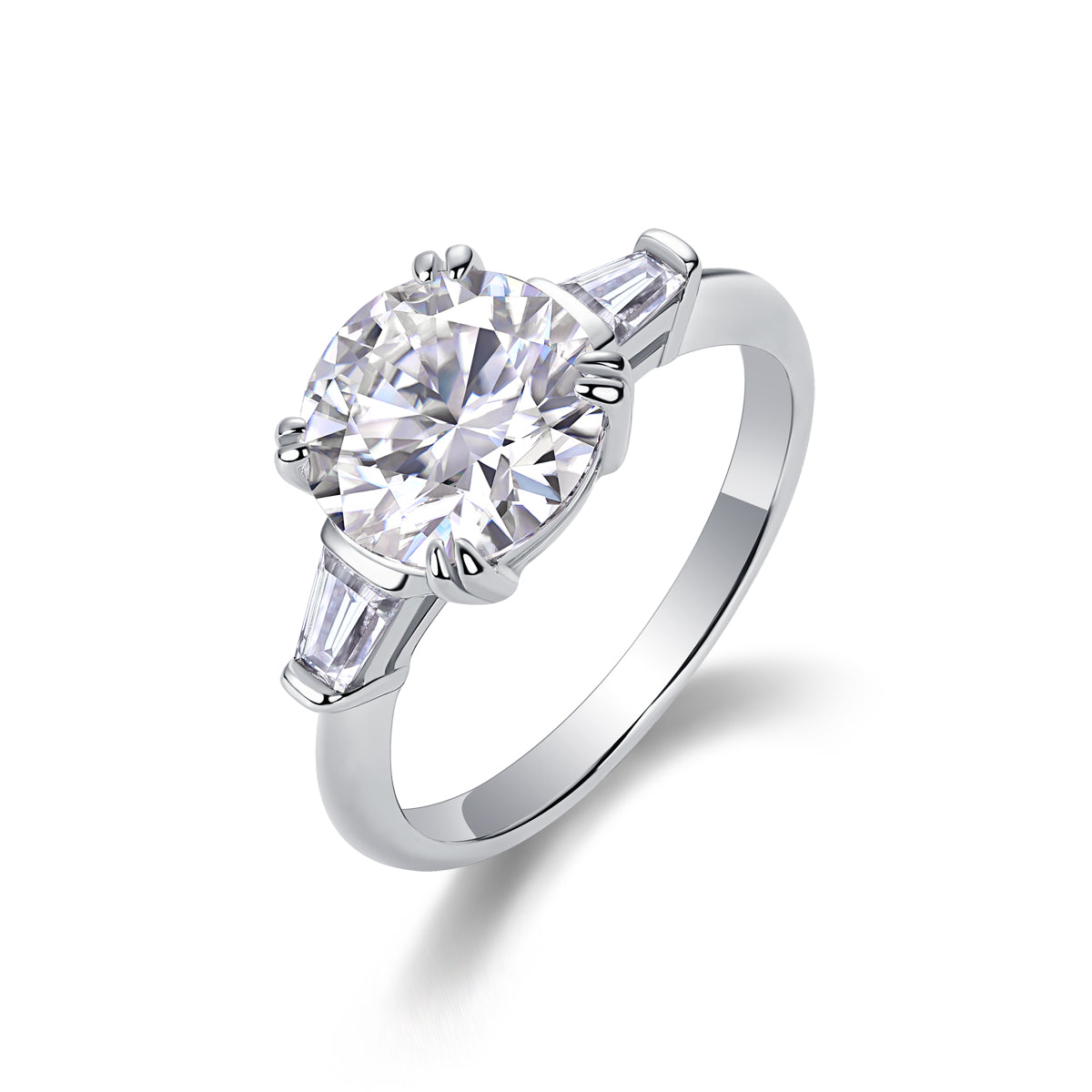 1Shining Step By Step - A Fashionable Diamond Jewelry Piece Set With 3 - carat Moissanite S925 Sterling Silver And Platinum Diamond Ring. Prohibit TikTok sales - 5 - CJ