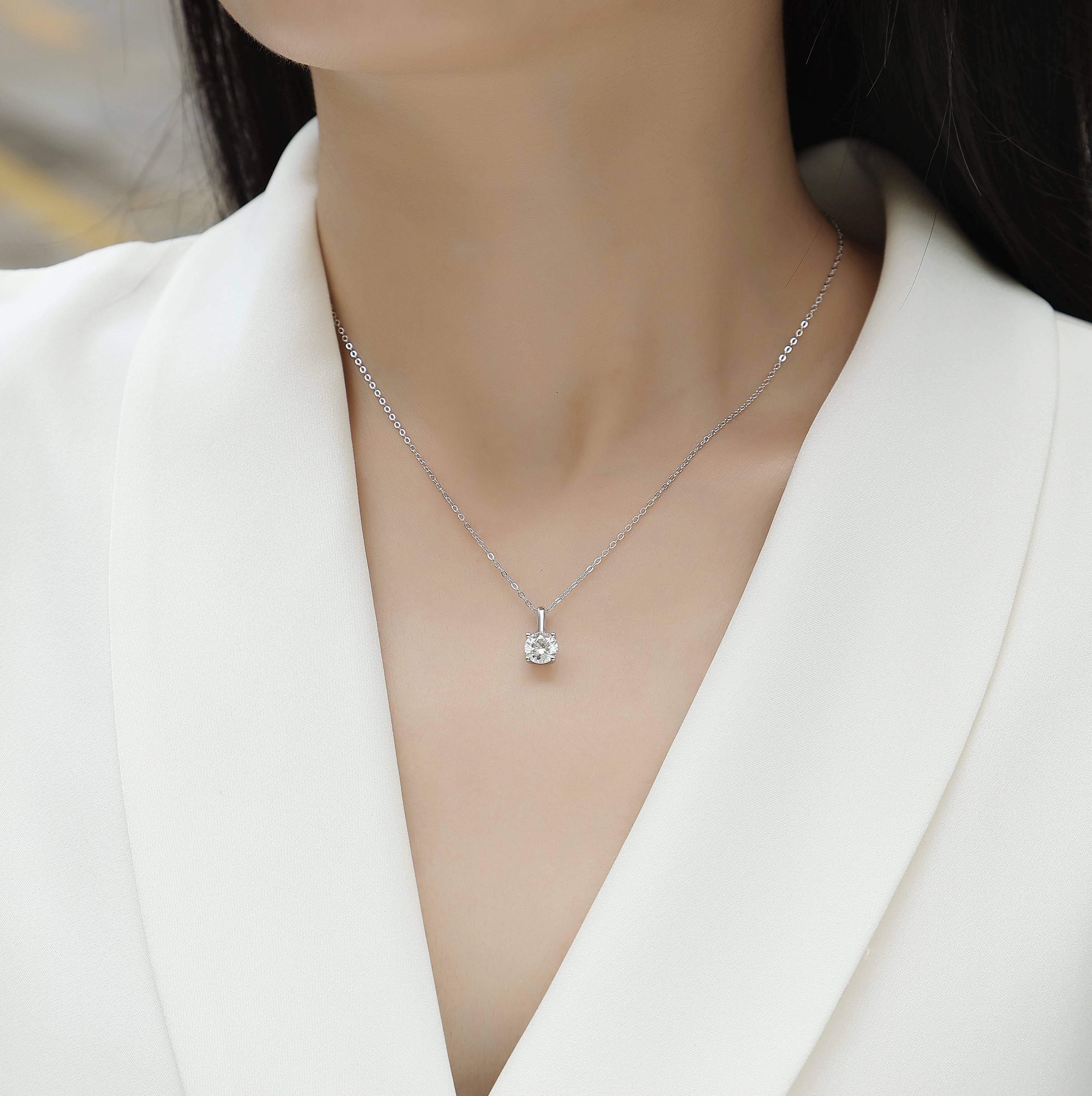 1Encounter - A Fashionable And Luxurious Diamond Jewelry Pendant Set With 1 - carat Moissan Diamond S925 Sterling Silver Prohibit TikTok sales - 5 - cj