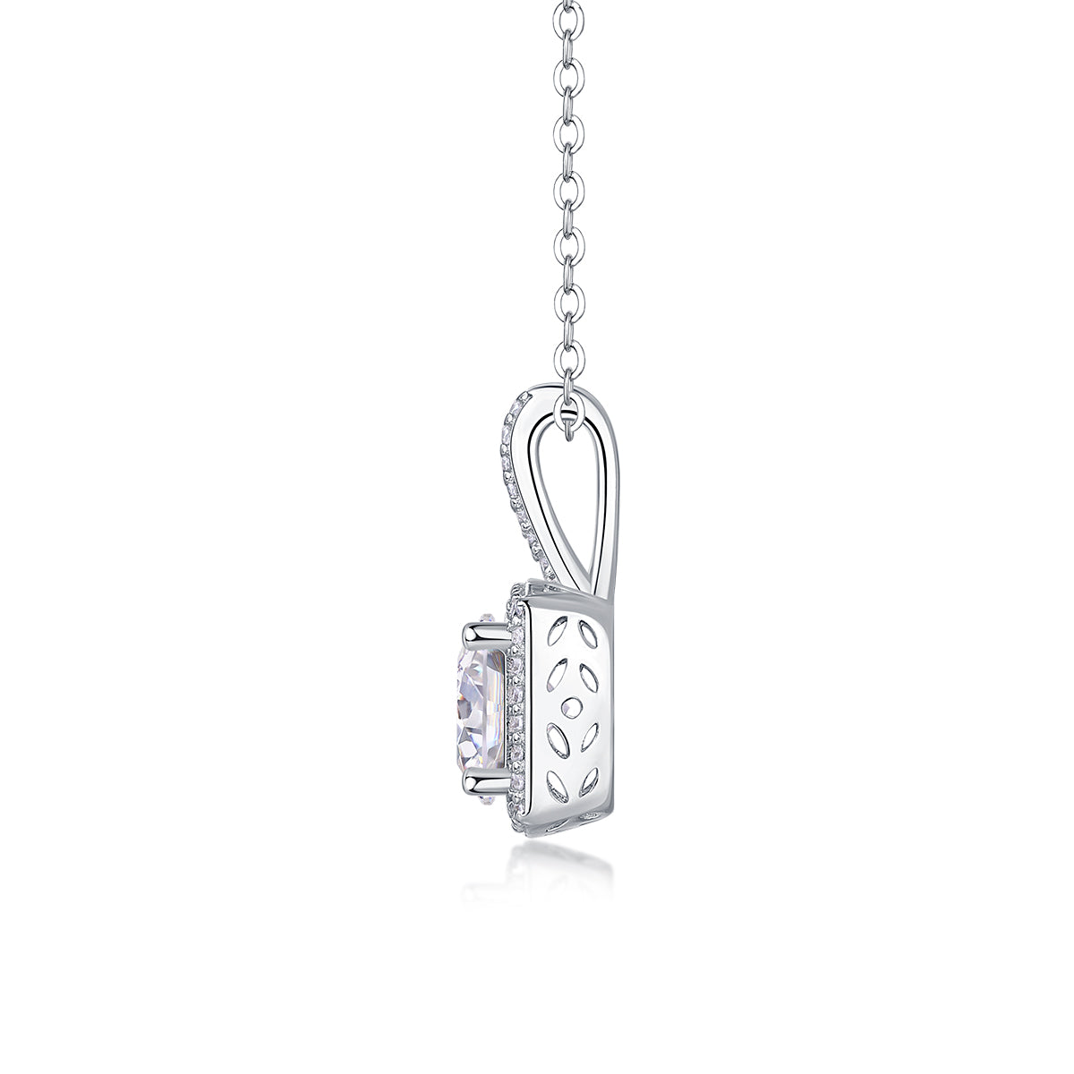 1Small Square Diamond - A Fashionable And Luxurious Diamond Jewelry Piece Set With 2 - carat Moissanite S925 Sterling Silver And Platinum - plated Pendant Prohibit TikTok sales - 5 - CJ
