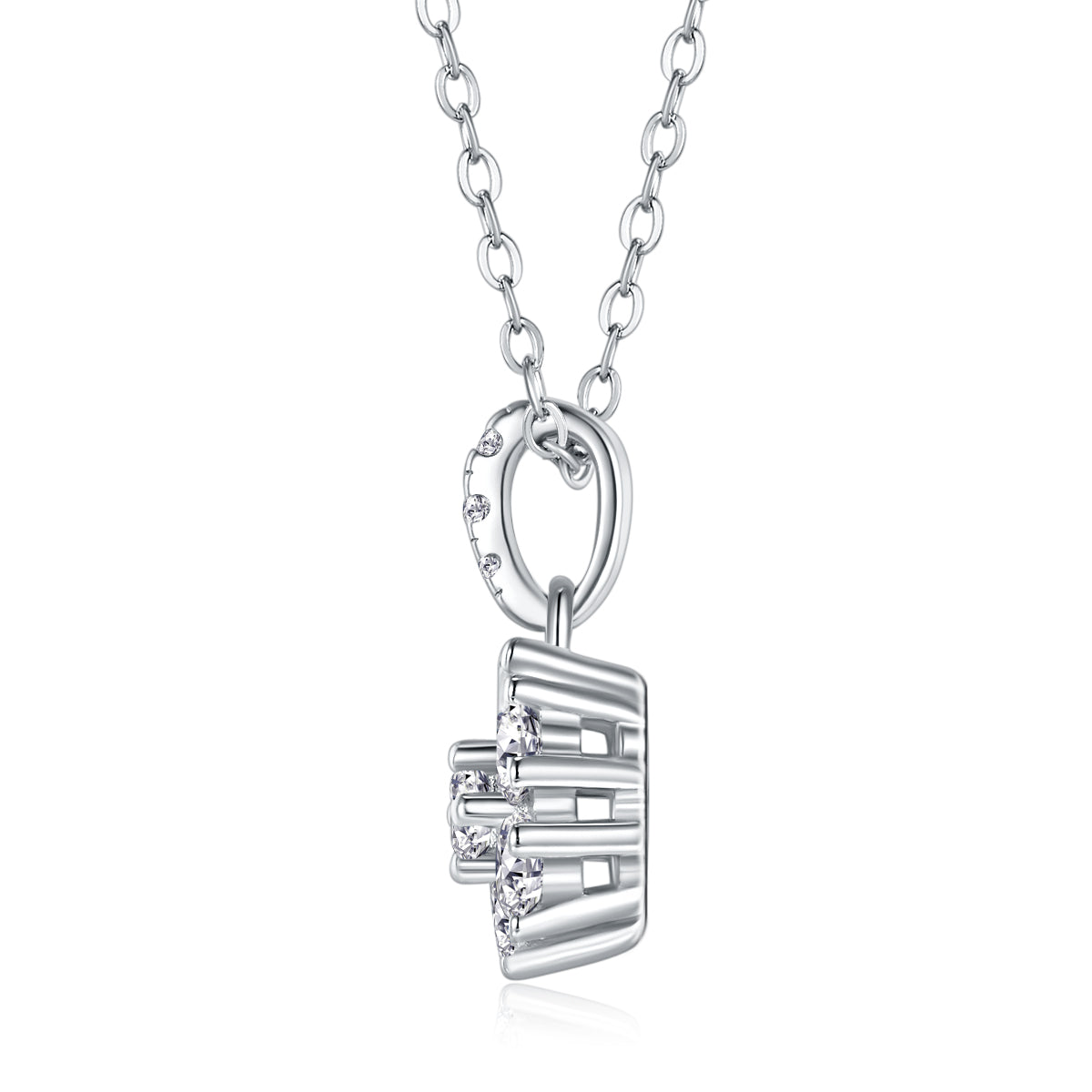 1Snowflake Dance - A Fashionable And Luxurious Diamond Jewelry Pendant Set With Moissanite S925 Sterling Silver And Platinum Plating Prohibit TikTok sales - 5 - cj