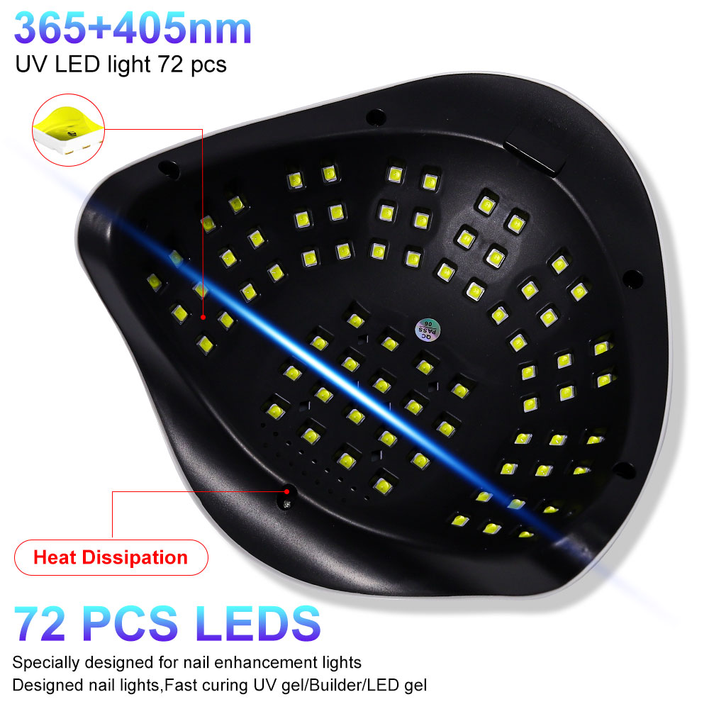 UV LED Nail Lamp, Nail Dryer For Gel Polish With 72Pcs - 81Pcs Lamp Beads And Automatic Sensor 4 Timer Setting Professional Nail Art Tools - 5 - CJ