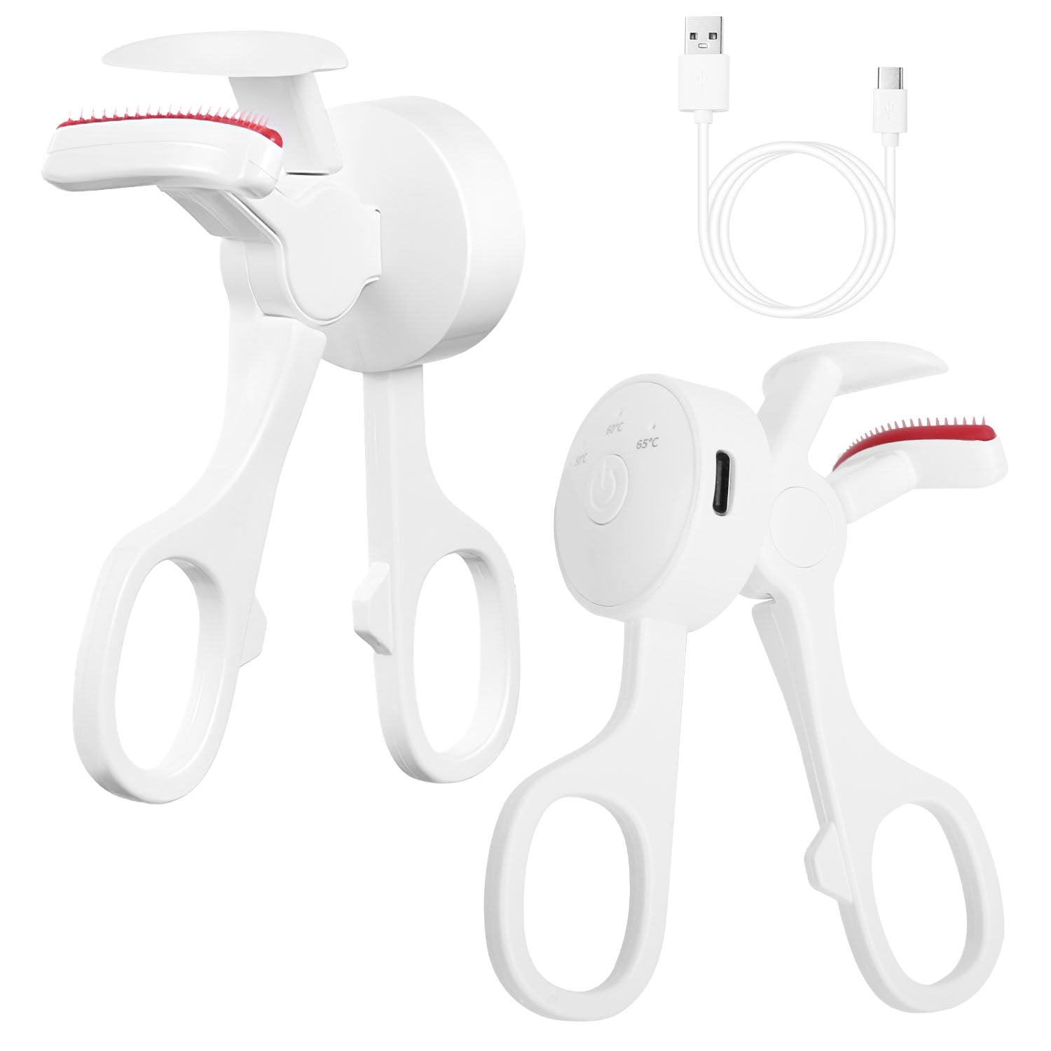 2Pcs Heated Eyelash Curler Electric USB Rechargeable Eyelash Curler Anti Burn Compact With Comb Heat Up Fast Within 8S For All Eye Shapes For Women Make Up Gift Travel Valentine Mother Day - 5 - CJ