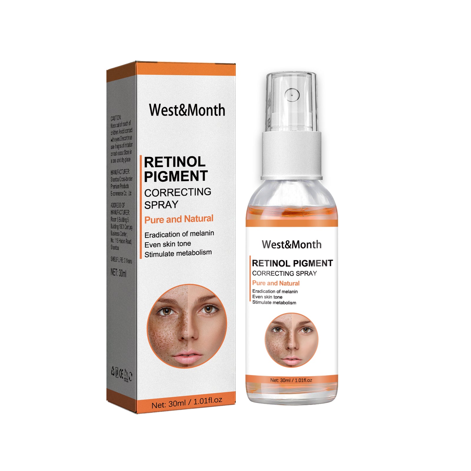 West&Month Retinol Pigment Correcting Spray, Lightening Spots Moisturizing Whitening Skin Care Spray - 5 - CJ