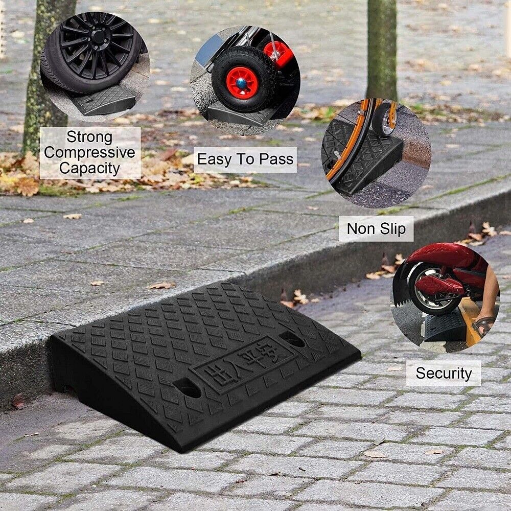 Vehicle Slope Ramp Universal Heavy Duty Rubber Kerb Ramps Car Bikes Threshold - 5 - CJ