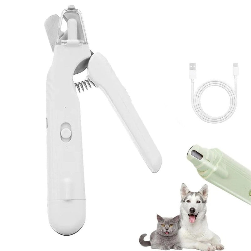 White Pet Nail Trimmer Dog Nail Clippers With Light 2 In 1 Nail Clipper And Grinder - 5 - CJ