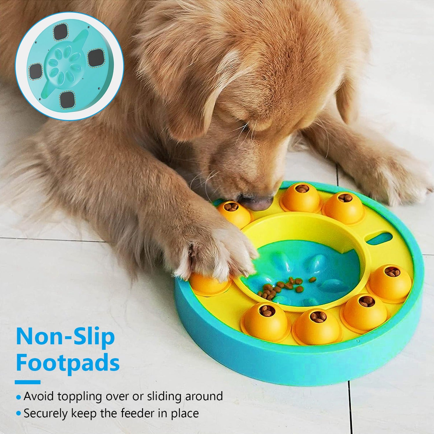 1Pc Dog Puzzle Food Feeder Slow Feeding Bowl Interactive Toy Dog Treat Dispensing Toy For IQ Training Mental Enrichment For Small Medium Large Dog Cat - 5 - CJ