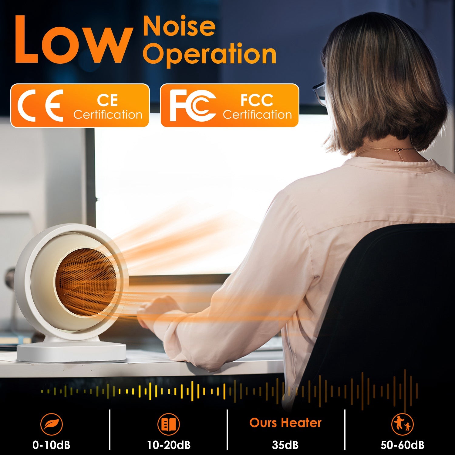 1Pc 380W Space Heater With 30 Degree Tilting Angle 3S Fast Heating Portable Desktop Electric Heater For Indoor Use With Overheat Protection Tip Over Protection For Home Office - 5 - CJ