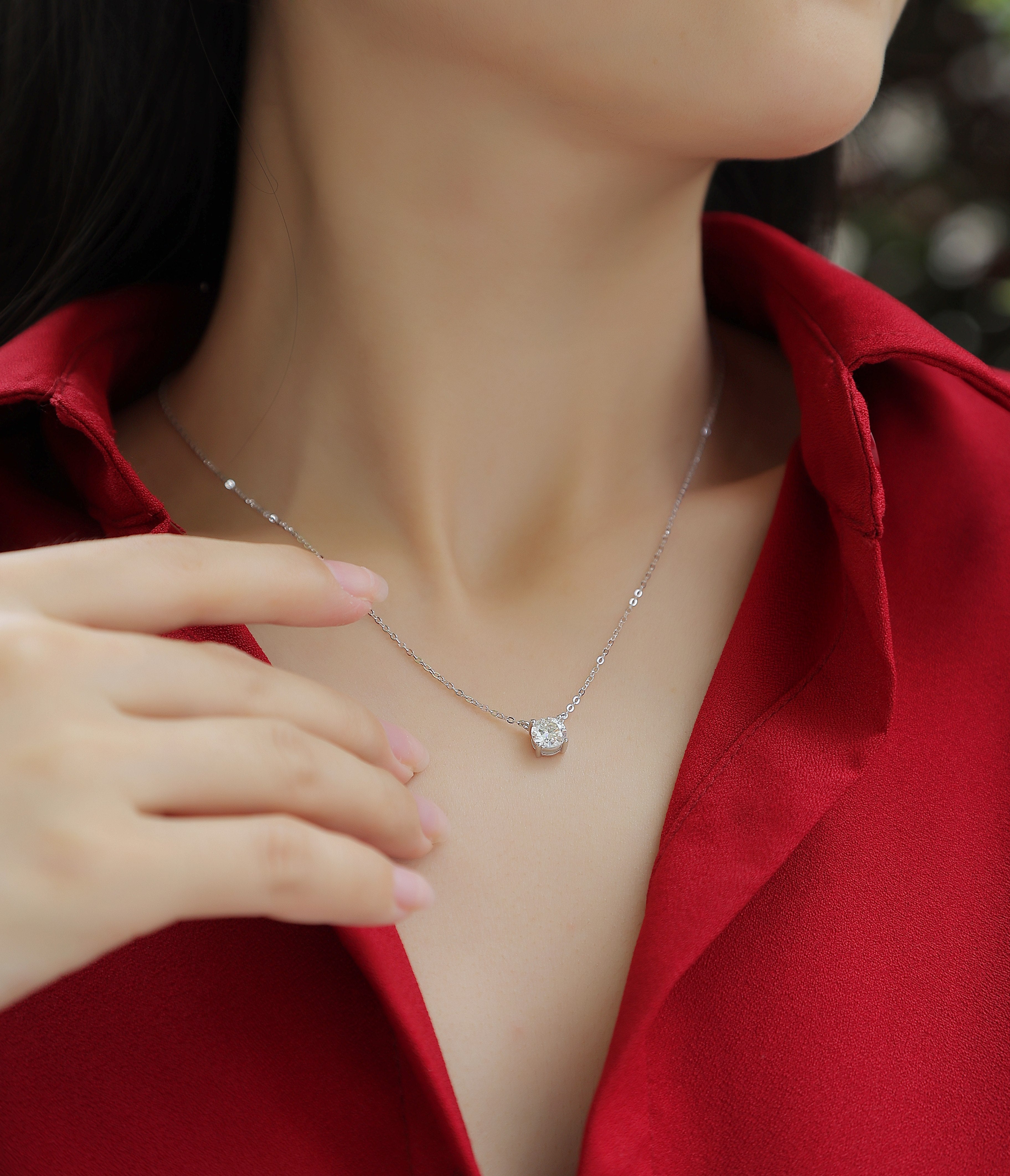 My Heart Will Last Forever - Affordable Diamond Jewelry Necklace Pendant Set With 1 - carat And 2 - carat Moissan Diamonds, S925 Sterling Silver And Platinum Plating. - Prohibit TikTok Sales - 5 - CJ