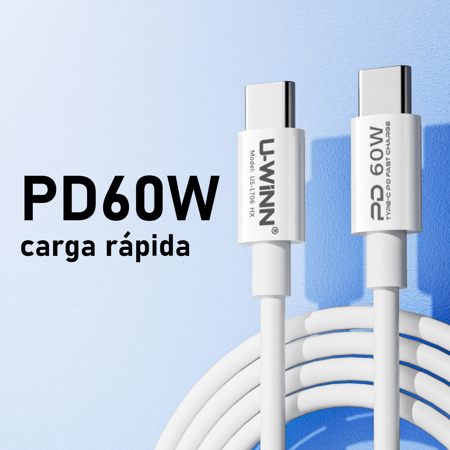 L706 USB - C To USB - C Cable PD 60W 1M White USB 3.0 UWINN - 5 - CJ