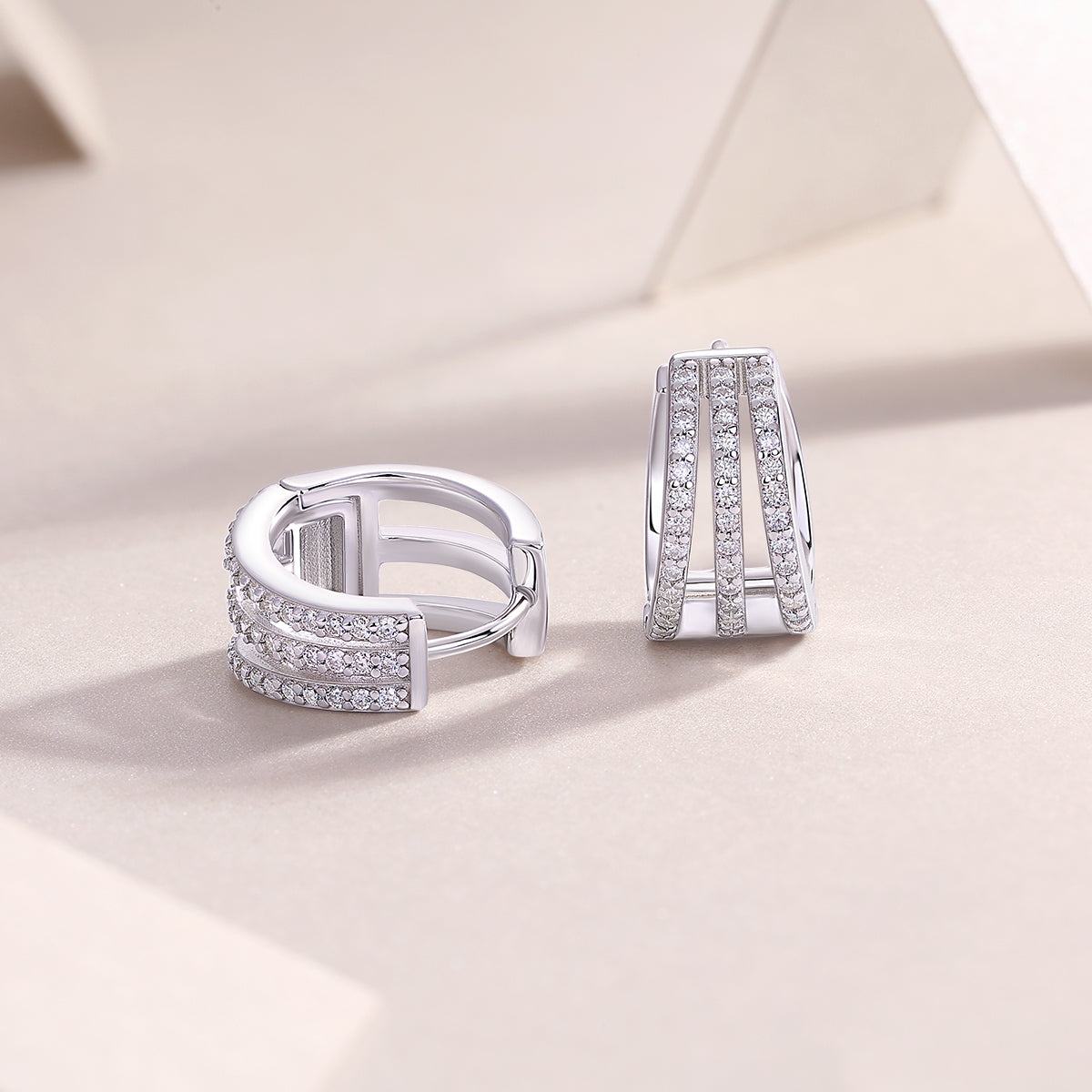 1Human March Luxury Fashion Diamond Earrings Stud Inlaid With Mosan Diamond Silver Jewelry Prohibit TikTok sales - 5 - CJ