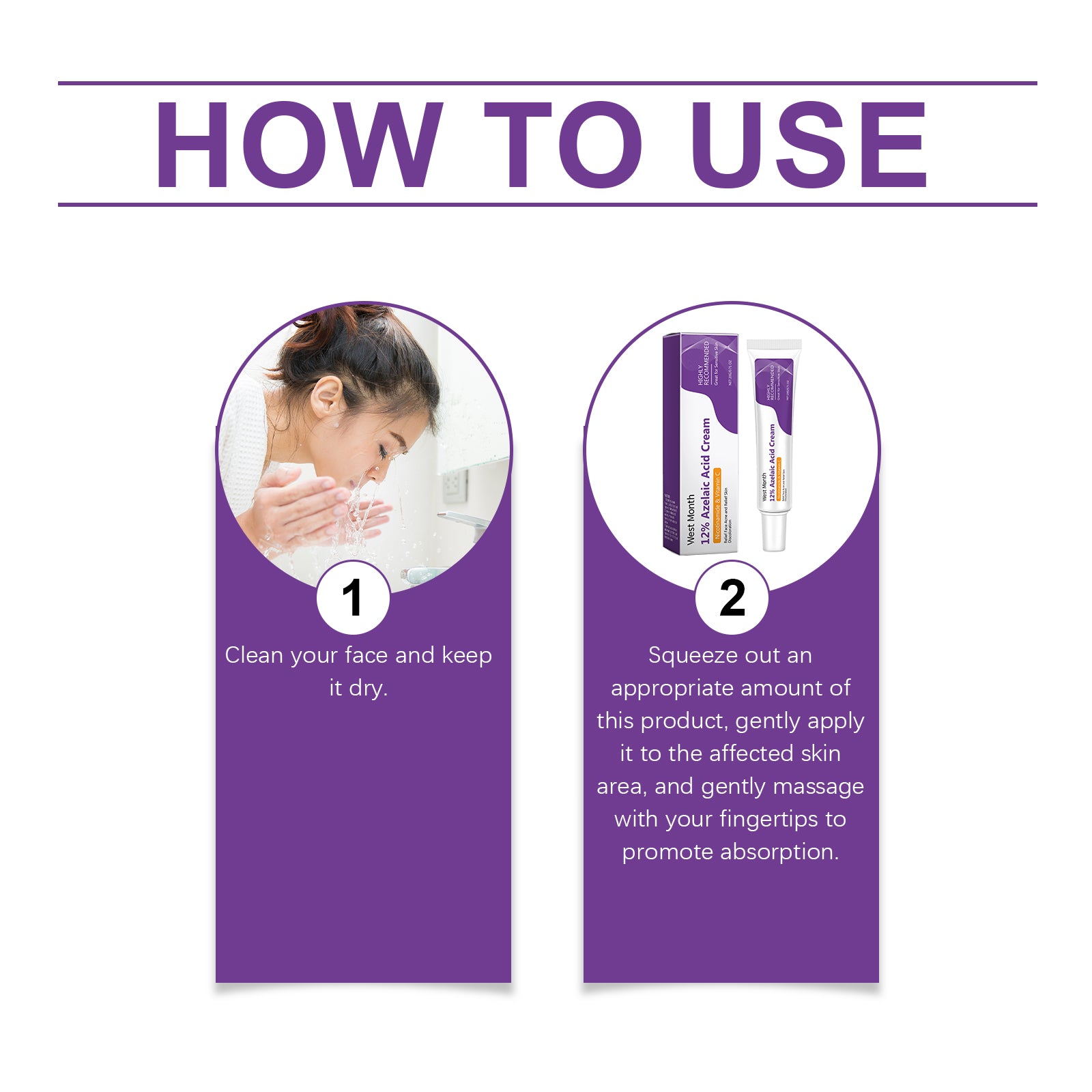 West&Month Azelaic Acid Repair Cream, Gently Repair Facial Skin Cleansing Cream - 5 - CJ
