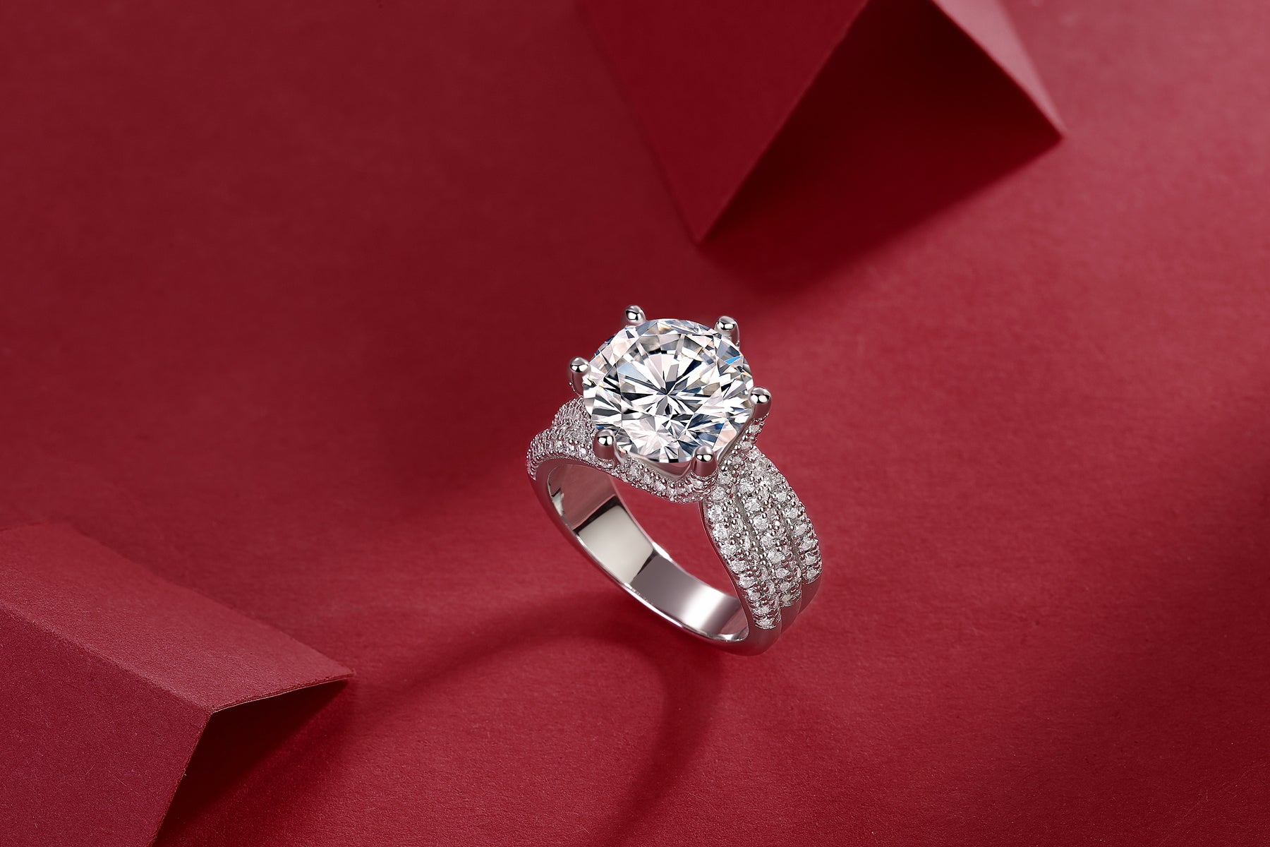 1Luxury Fashion Large Diamond Ring Moissanite Silver Ring Prohibit TikTok sales - 5 - CJ