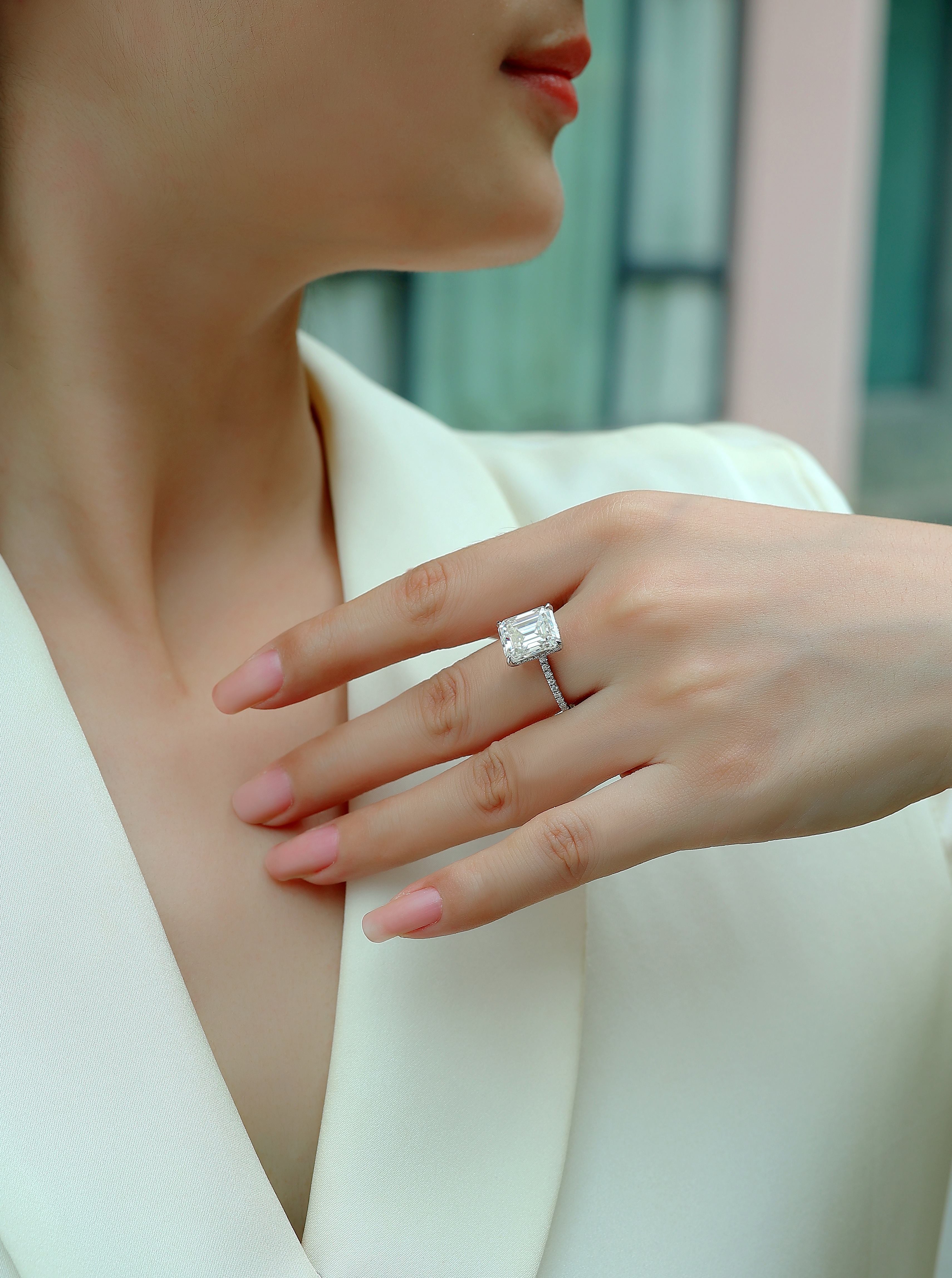 1Iridescence City - Fashionable Diamond Jewelry Set With Moissanite S925 Sterling Silver And Platinum Diamond Ring Prohibit TikTok sales - 5 - CJ