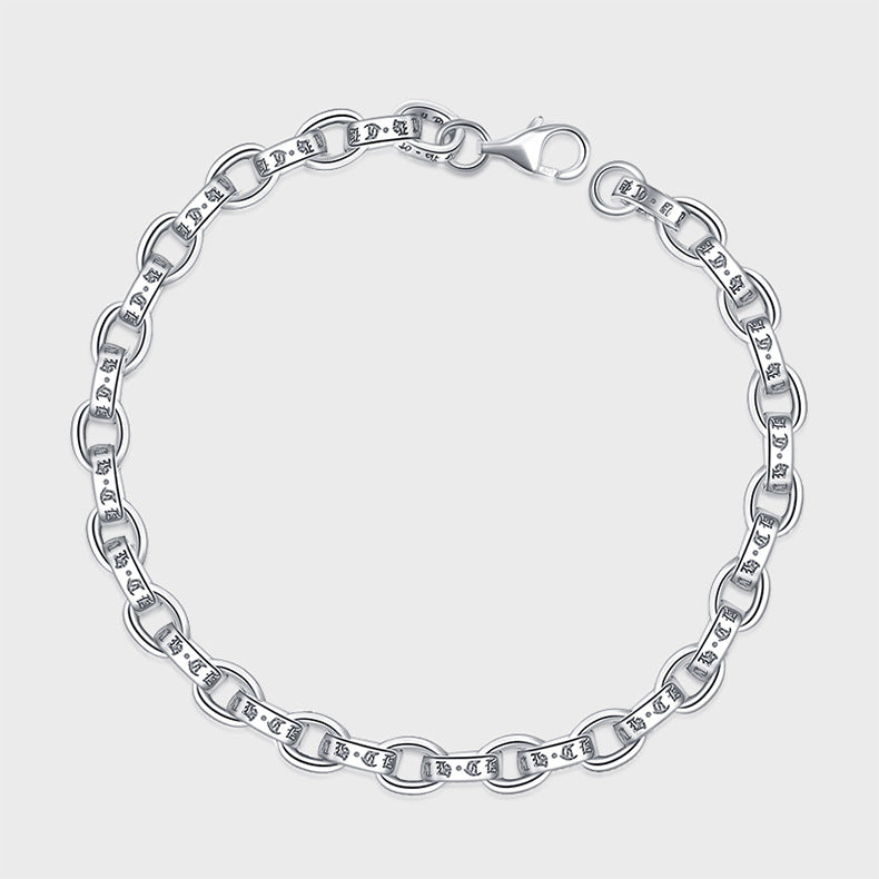 Lovers Simple Thai Silver Punk Personality Anchor Letter Cross Bracelet - 4 - https://x.com/titan_prim62775J