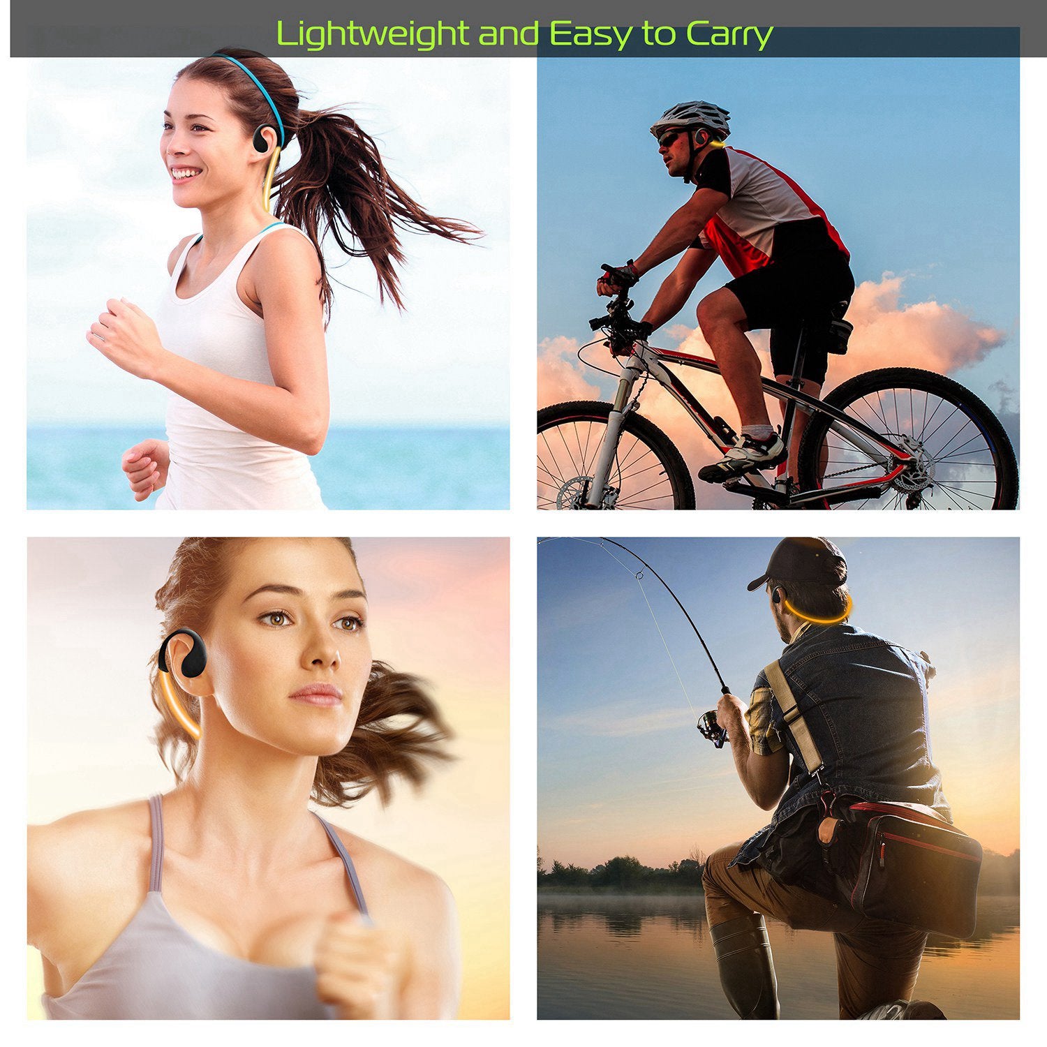 1Pc Wireless Sports Headsets Wireless V4.1 Neckband Earphones HD Stereo Sweat - proof Headphones Earbuds With LED Light Mic 8Hrs Work Running - 5 - CJ