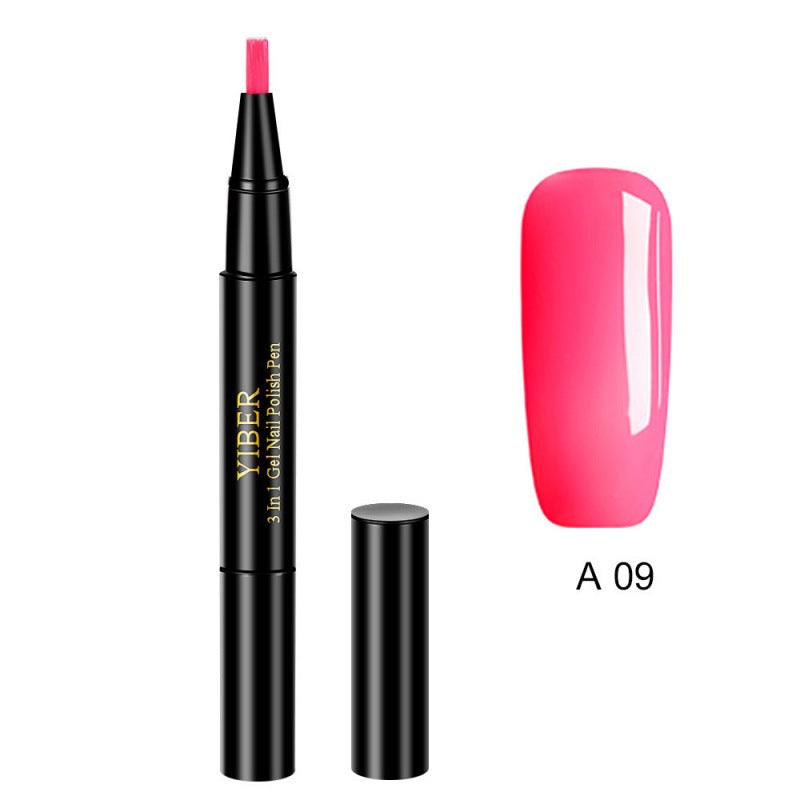 5pcs Nail Polish Pen 3 In 1 One Step Glue Pen Multicolor - 0 - CJ
