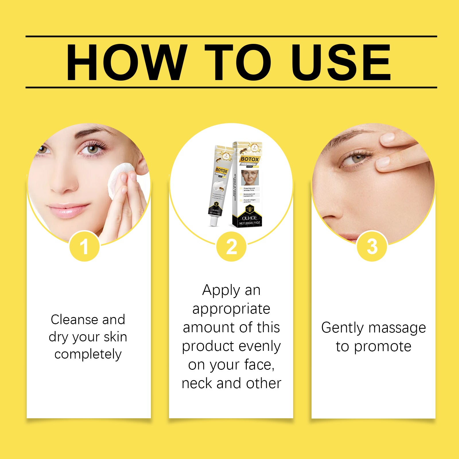 OUHOE Bee Venom Firming Cream, Moisturizes, Hydrates And Brightens The Complexion, Firming And Softening The Skin Care Moisturizing Cream - 5 - CJ