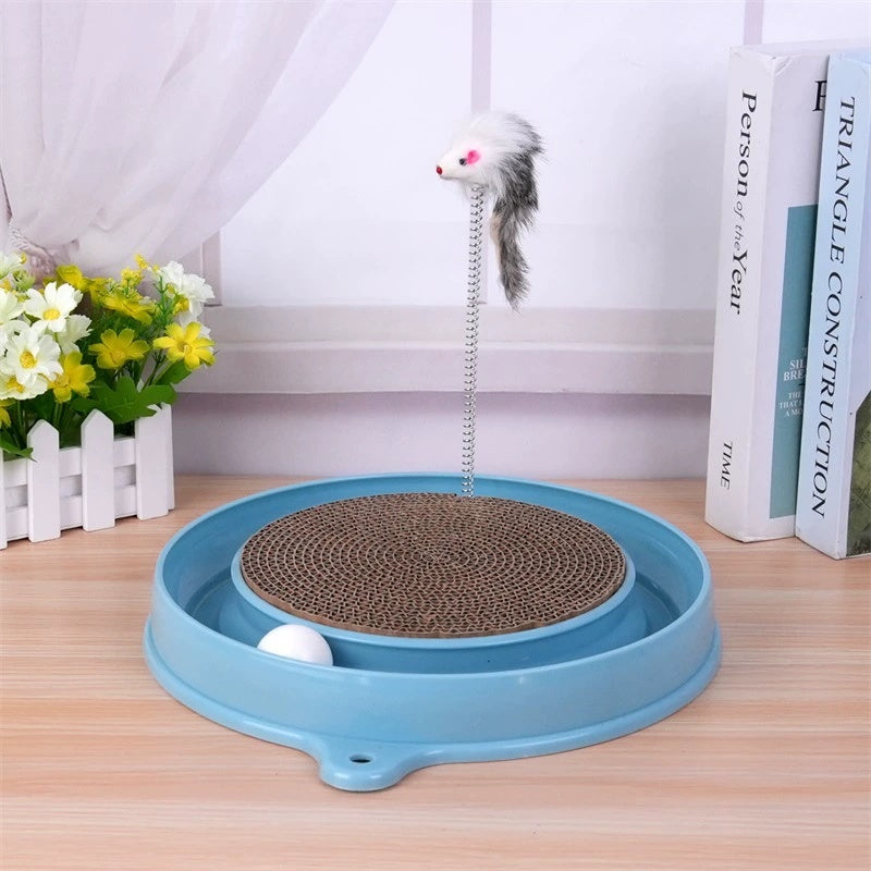 Multi - functional Cat Scratching Board With Ball Track, Various Colours Of Mat Board, Self - height Relief From Boredom To Tease The Cat, With Spring And Ball, Anti - scratch Furniture Artifacts, A Must - ha - 5 - CJ