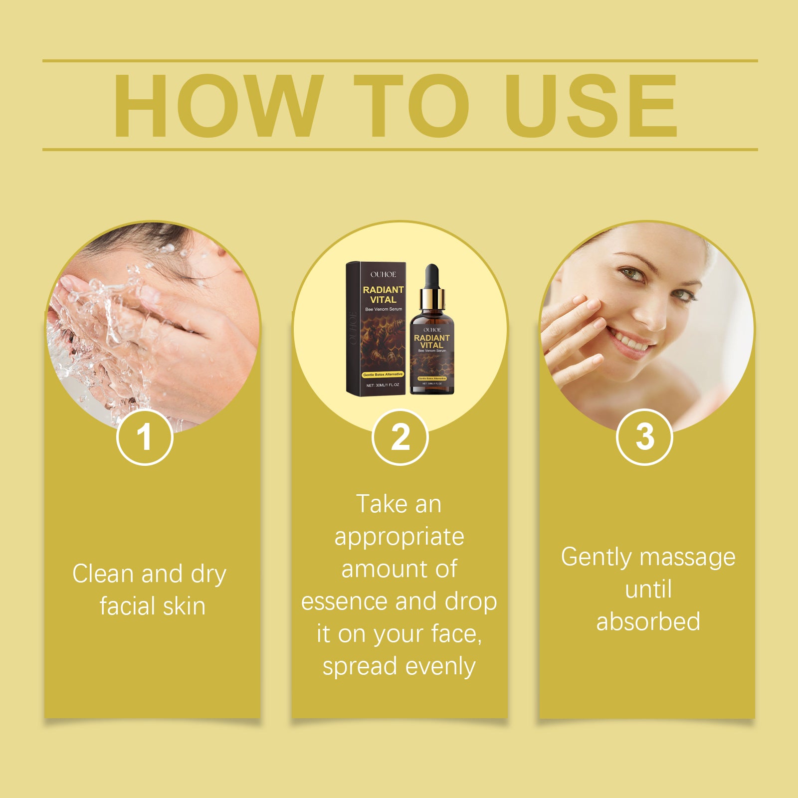 Ouhoe Bee Venom Facial Essence Hydrates And Moisturizes Skin And Reduces Fine Lines And Wrinkles On The Face - 5 - CJ