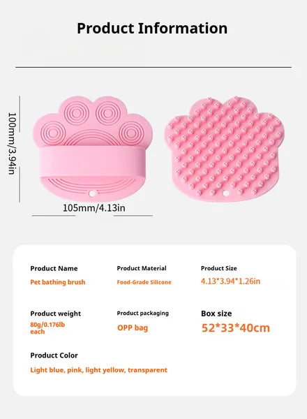 Dog Bath Brush,Pet Bath Comb Brush Soothing Massage Rubber Comb,Pet Bathing Brush - 5 - CJ