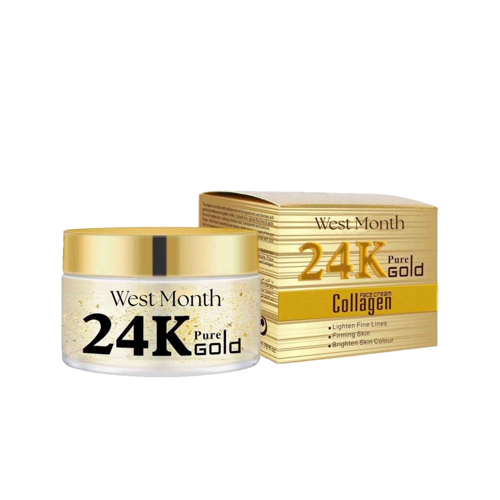 West Month 24k Pure Gold Collagen Face Cream, Lighten Lines Brighten Skin, Firm And Anti - wrinkle Cream - 5 - CJ