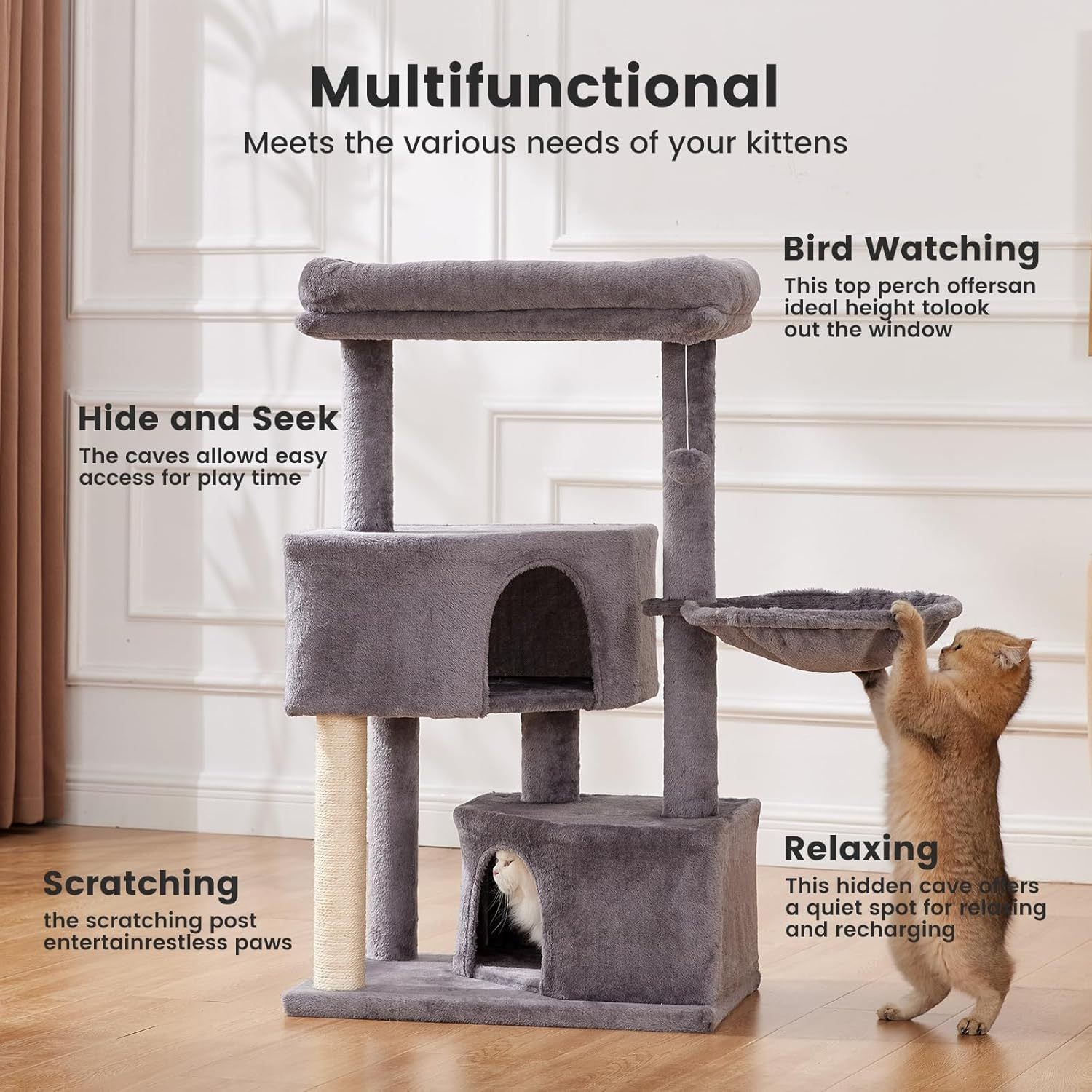 Gardner Pets Large Cat Tree For Medium To Large Cats, Heavy - Duty Cat Tower With Scratch Post And Washable Top Perch. Self - pickup Orders Supported Via FedEx, Amazon Ship, And UPS. - 5 - CJ