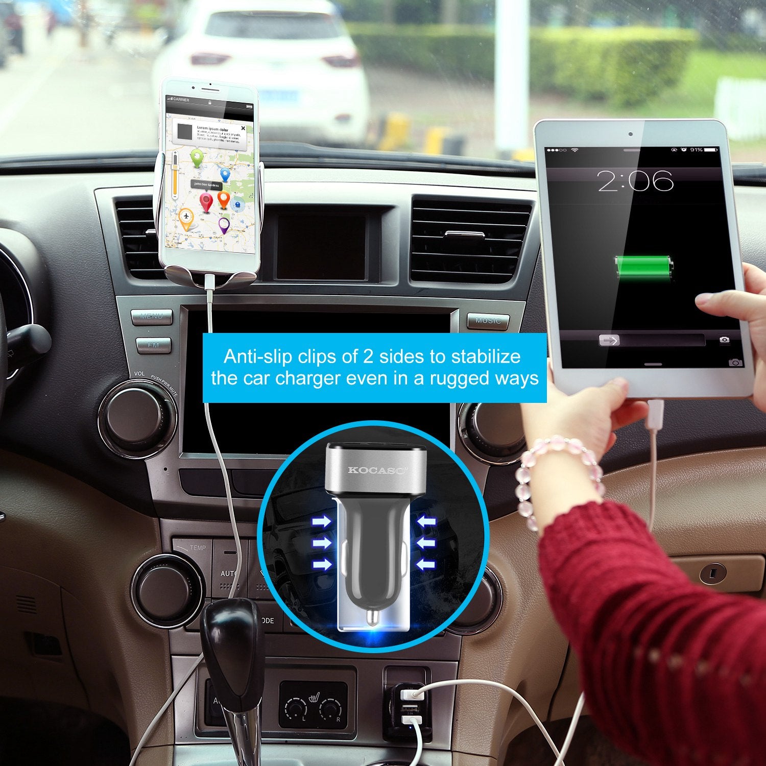 1Pc 3Port USB Car Charger 30W 5.5A For IOS Phone 16 15 14 And More - 5 - CJ