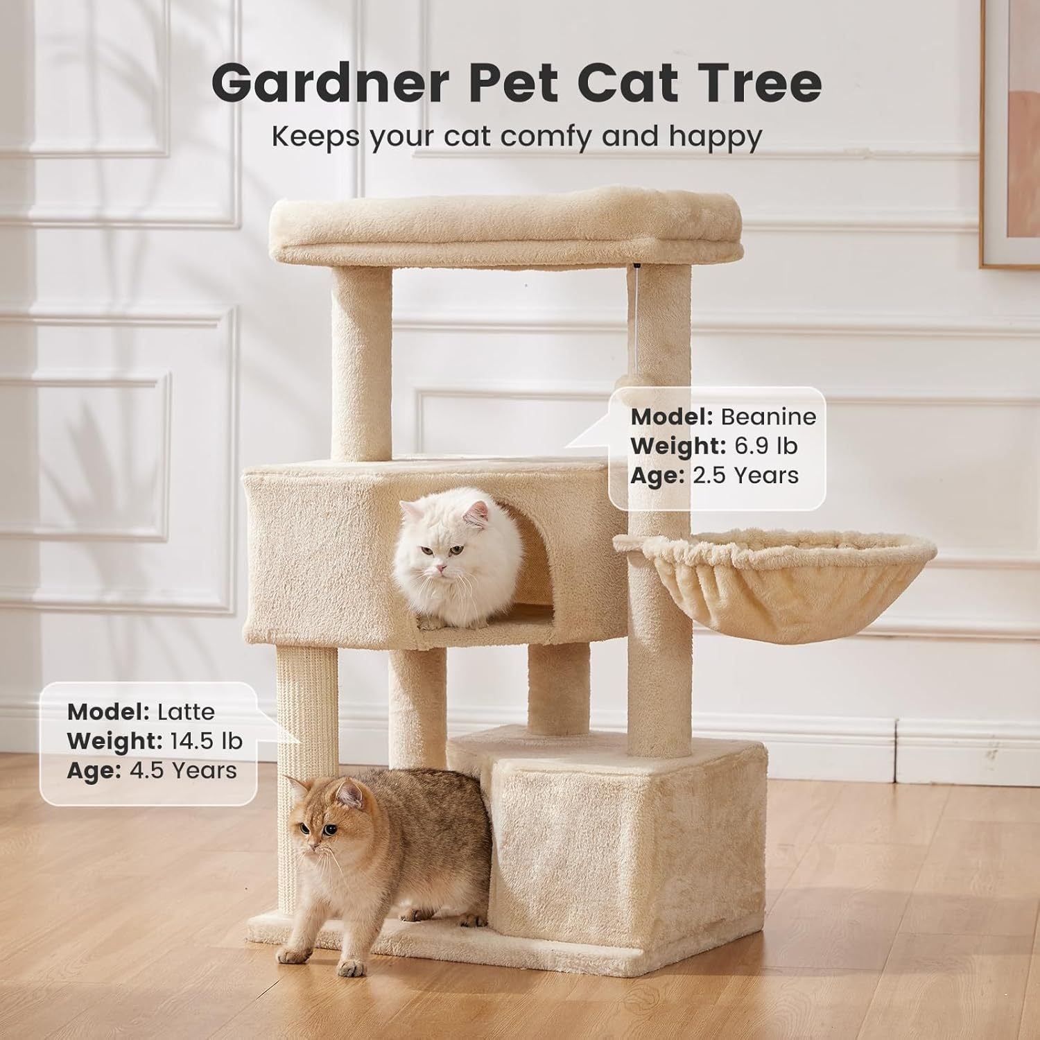 Gardner Pets Large Cat Tree For Medium To Large Cats, Heavy - Duty Cat Tower With Scratch Post And Washable Top Perch. Self - pickup Orders Supported Via FedEx, Amazon Ship, And UPS. - 5 - CJ