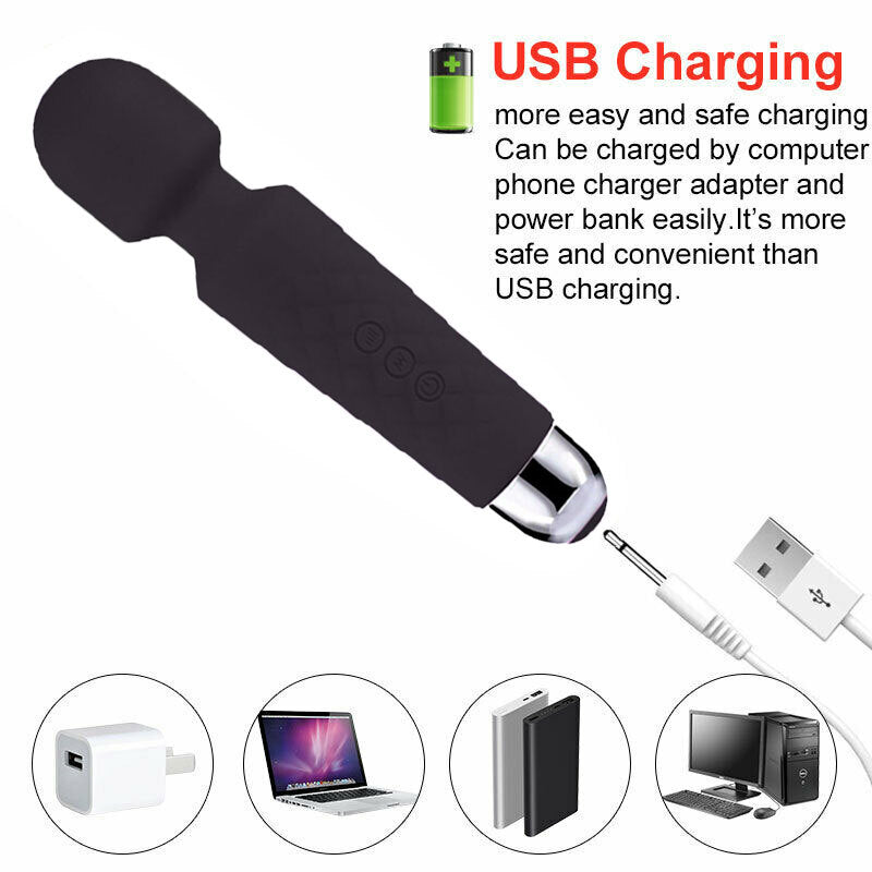 Magic Massage Wand Muscle Relaxation Massager 20 Speed Vibrating Full Body Therapy Motor Vibration - 5 - CJ