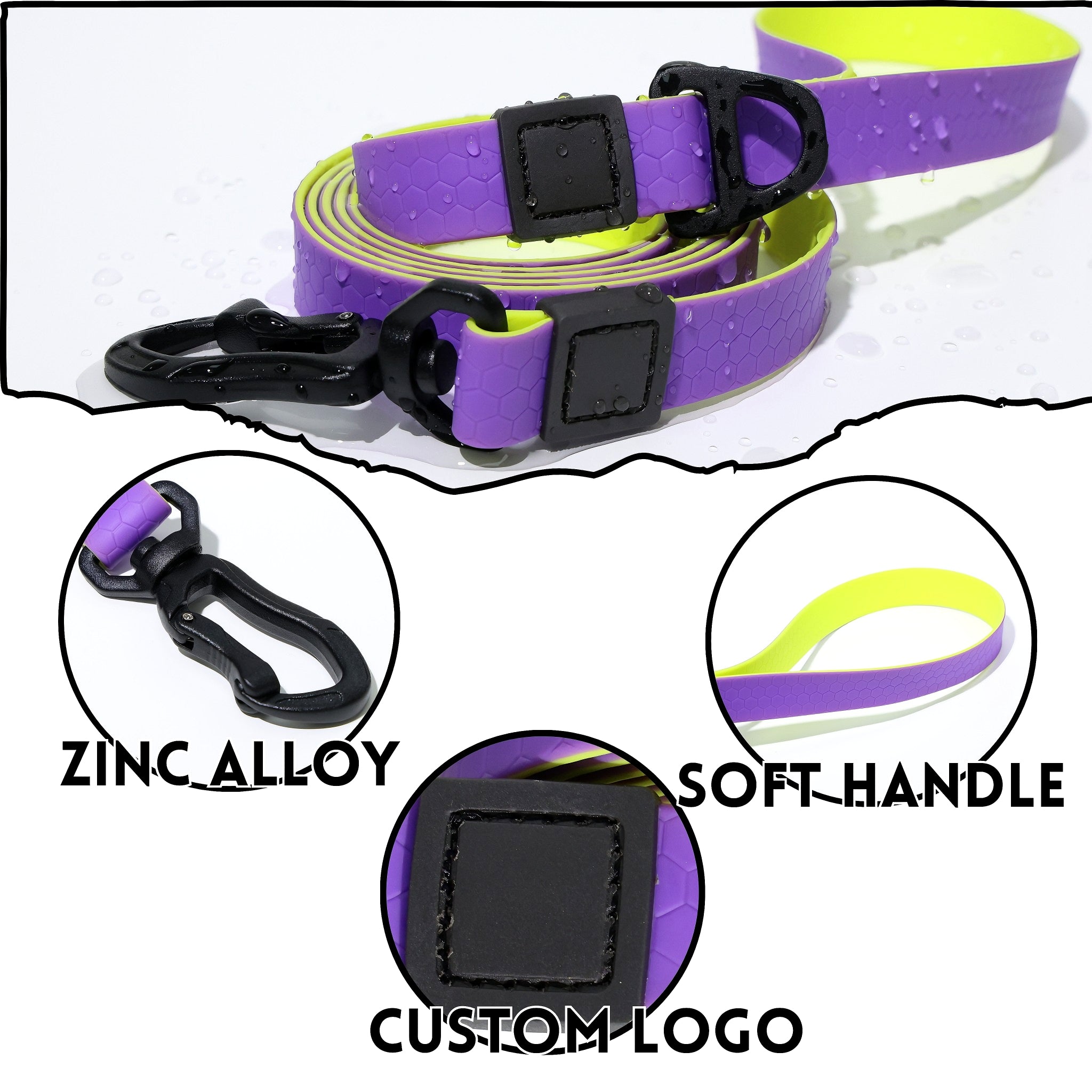 Honeycomb Embossed Dual - Color Pet Leash Set Is Stylish And Fashionable. The Embossed Surface Enhances The Leash's Grip, Preventing Slippage When Held. The Product Is Waterproof, Wear - resistant, Odor - r - 5 - CJ