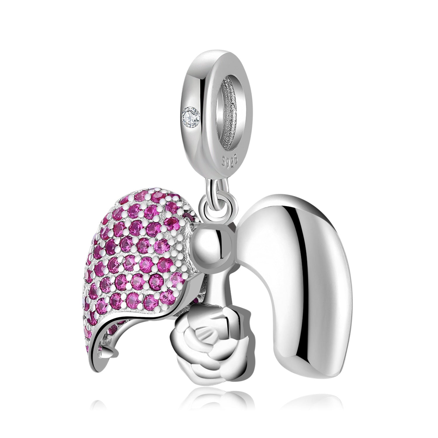 Red Rose Love Lock Series Beads 925 Sterling Silver Pendant Bracelet DIY Accessories - 4 - CJ