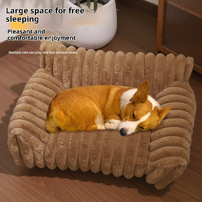 Cat Sofa Rabbit Plush Pet Thickened Large Kennel - 0 - CJ