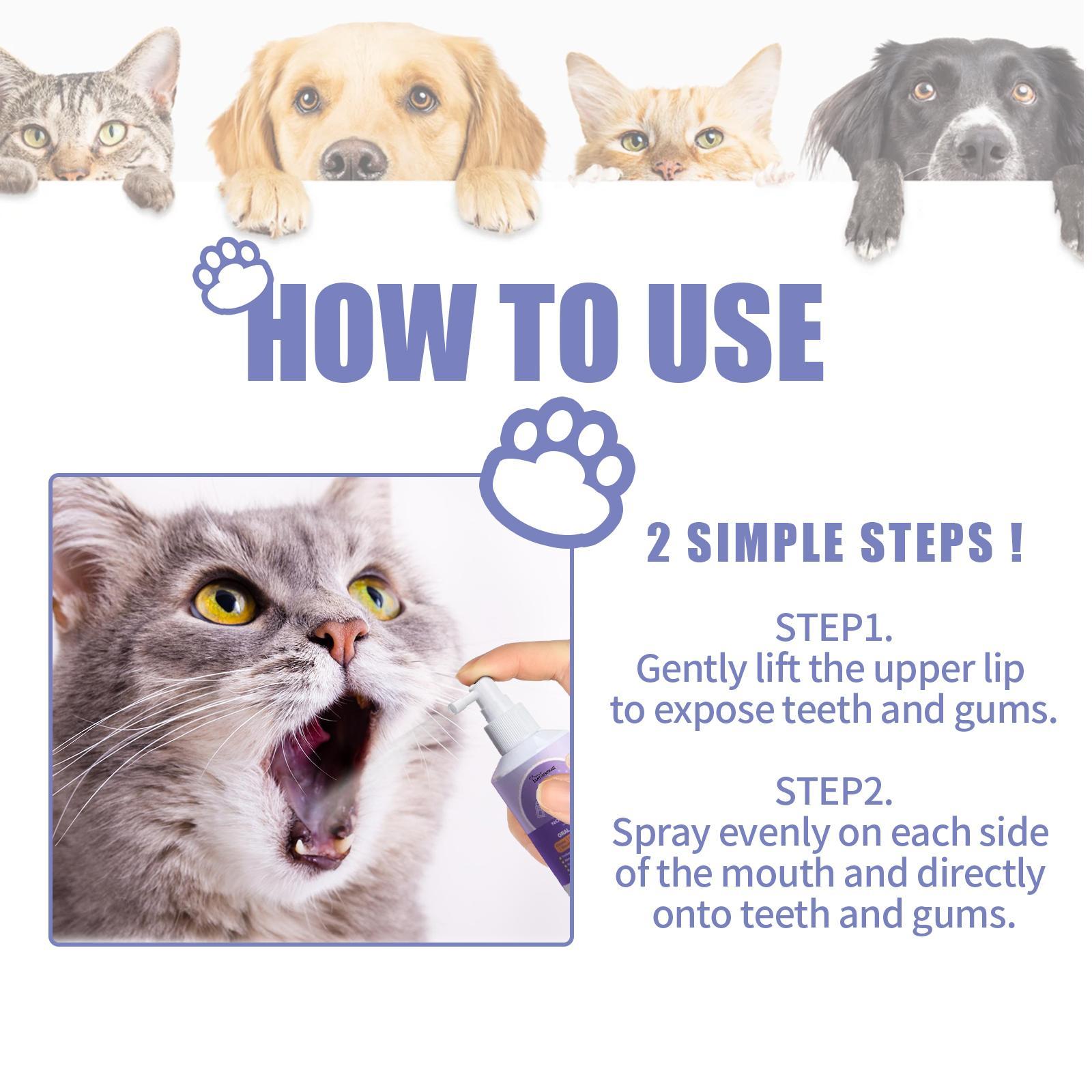 Yegebang Cat And Dog Teeth Cleaning Spray Pet Oral Cleaning Deodorizing Fresh Breath - 5 - CJ