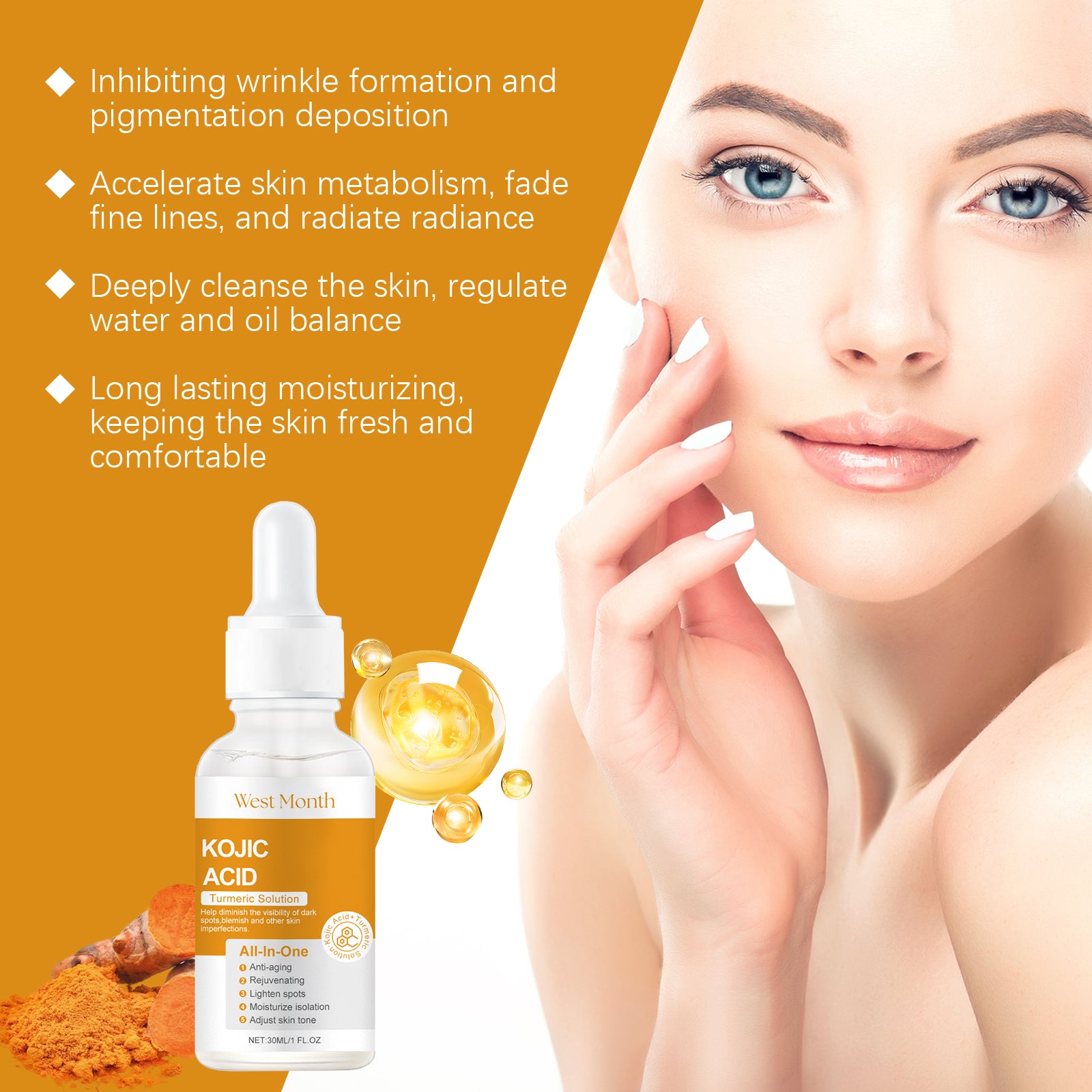 West&Month Turmeric Acid Essence Hydrating Skin Skin Natural Shine Moisturizing Facial Essence - 5 - CJ