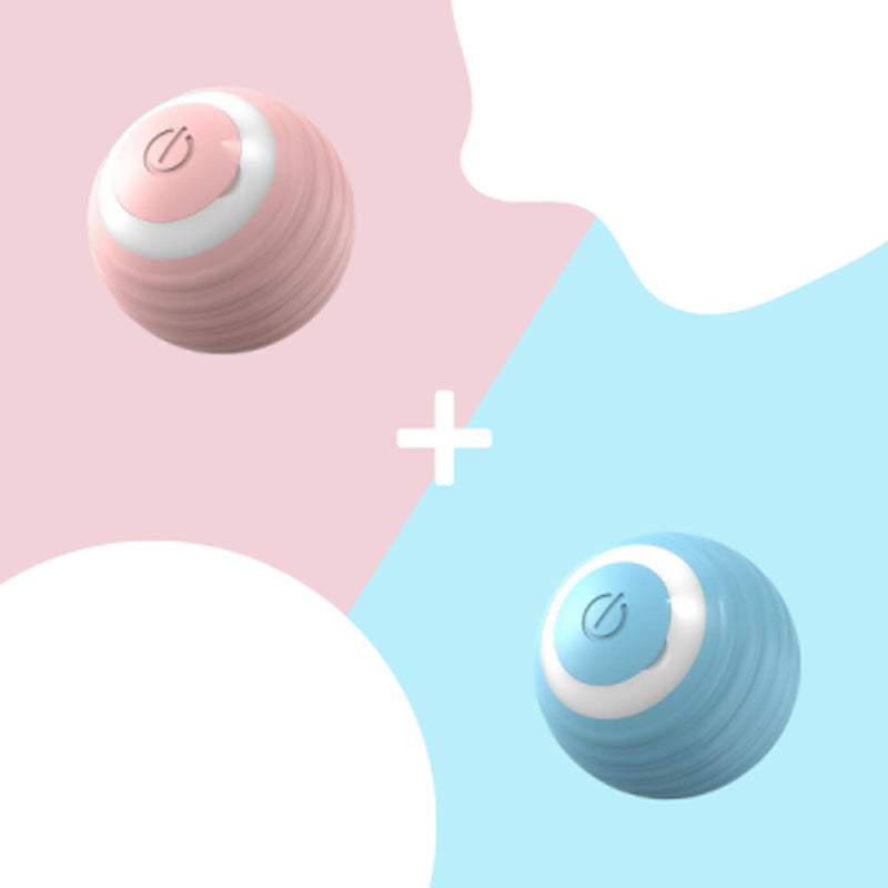 Automatic Moving Bouncing Rolling Ball Smart Cat Toy Ball Self - Moving Kitten Toy For Indoor Cat Kitten - 0 - CJ - Blue Pink - Rechargeable - CJMY191983403CX
