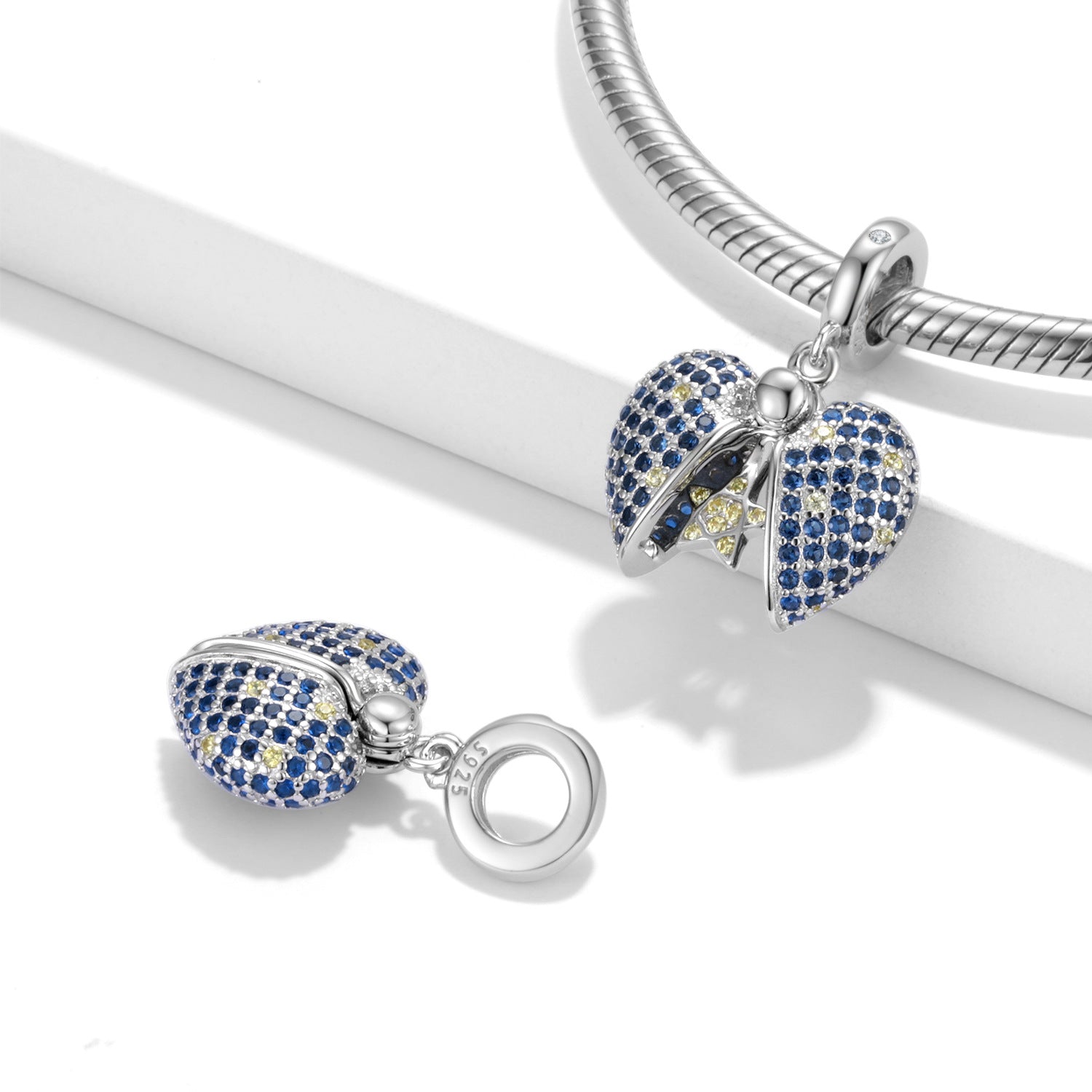 Blue Star Love Lock Series Beads 925 Sterling Silver Pendant Bracelet DIY Accessories - 4 - https://x.com/titan_prim62775J