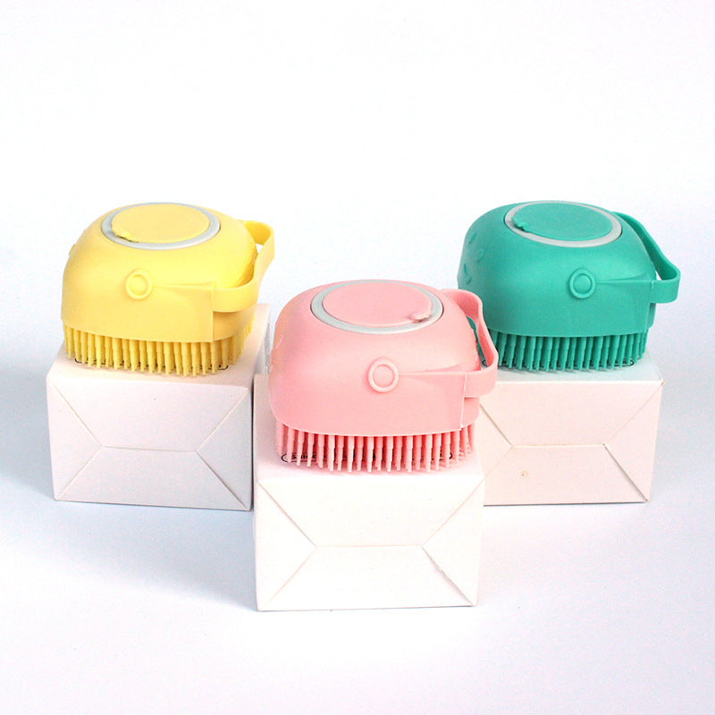 Silicone Dog Bath Massage Gloves Brush Pet Cat Bathroom Cleaning Tool Comb Brush For Dog Can Pour Shampoo Dog Grooming Supplies - 0 - CJ