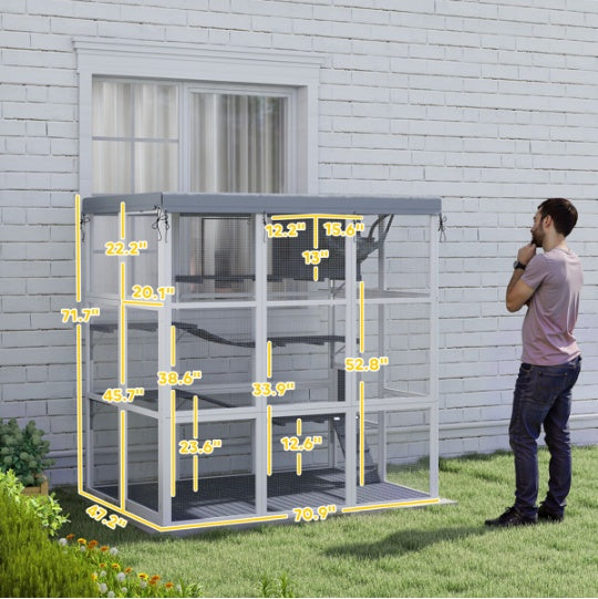 Cat Enclosure With Hammock - 5 - CJ