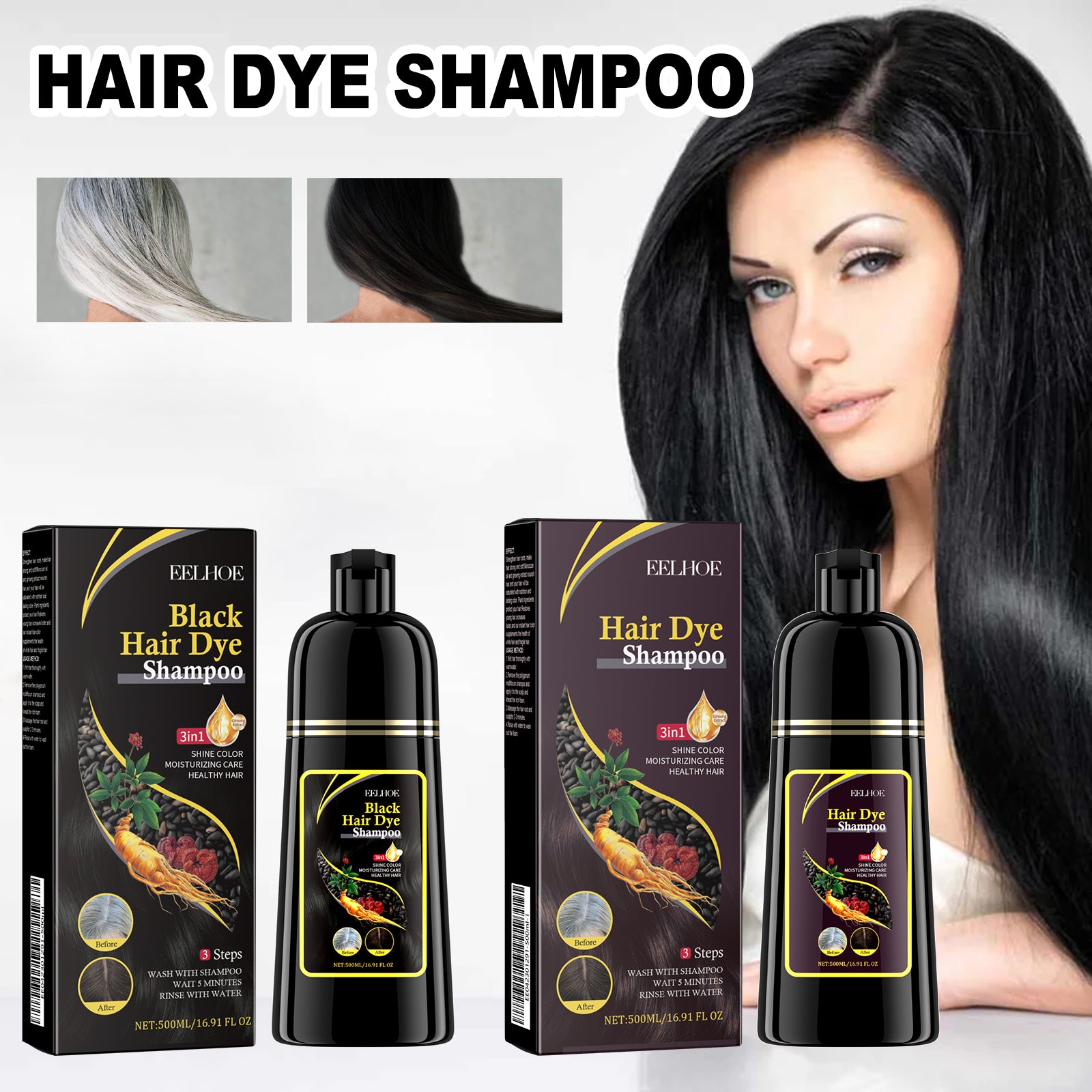 Removing Dandruff And Black Hair Shampoo Black - 5 - CJ