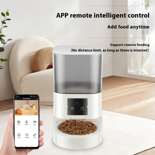 Timing Quantitative Remote Control Automatic Pet Feeder Cat Food Dog Food Intelligent Feeding Machine - 0 - CJ